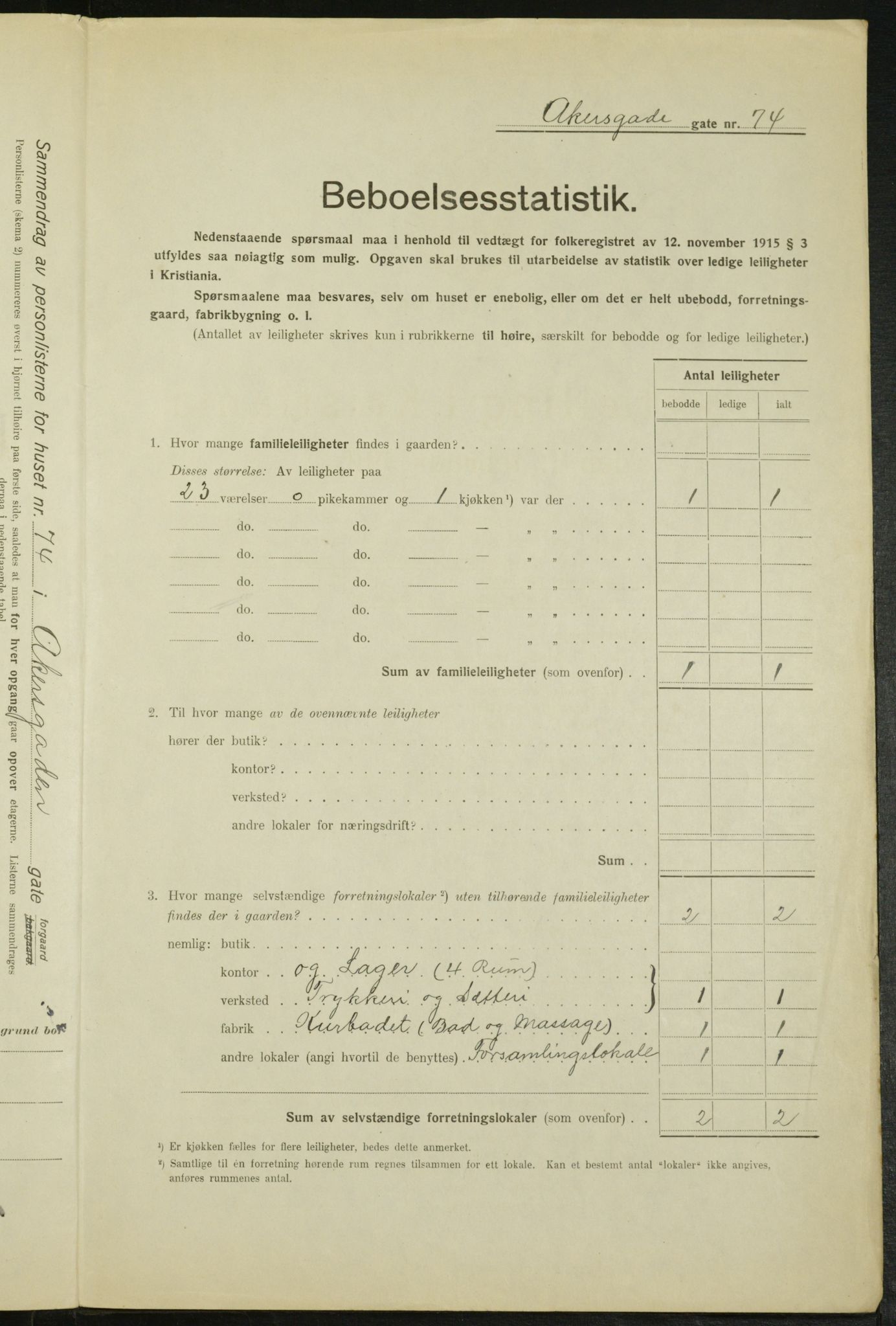 OBA, Municipal Census 1916 for Kristiania, 1916, p. 749