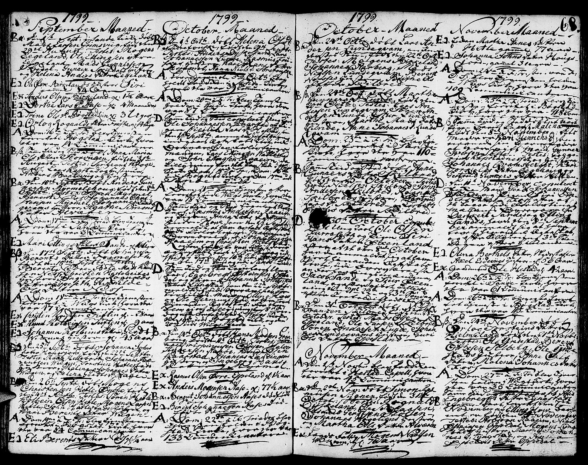 Gaular sokneprestembete, AV/SAB-A-80001/H/Haa: Parish register (official) no. A 2, 1785-1821, p. 68