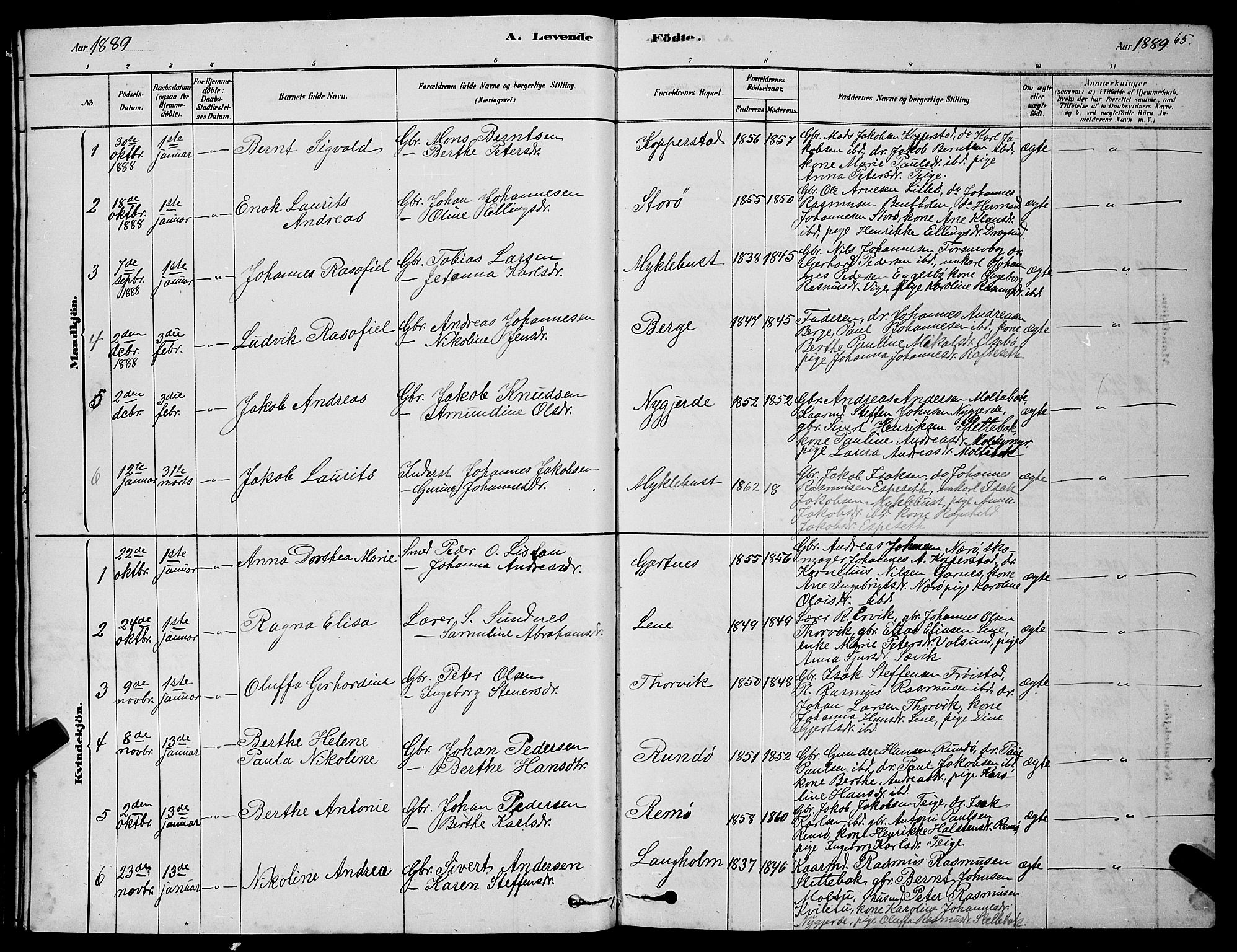 Ministerialprotokoller, klokkerbøker og fødselsregistre - Møre og Romsdal, AV/SAT-A-1454/507/L0081: Parish register (copy) no. 507C04, 1878-1898, p. 65