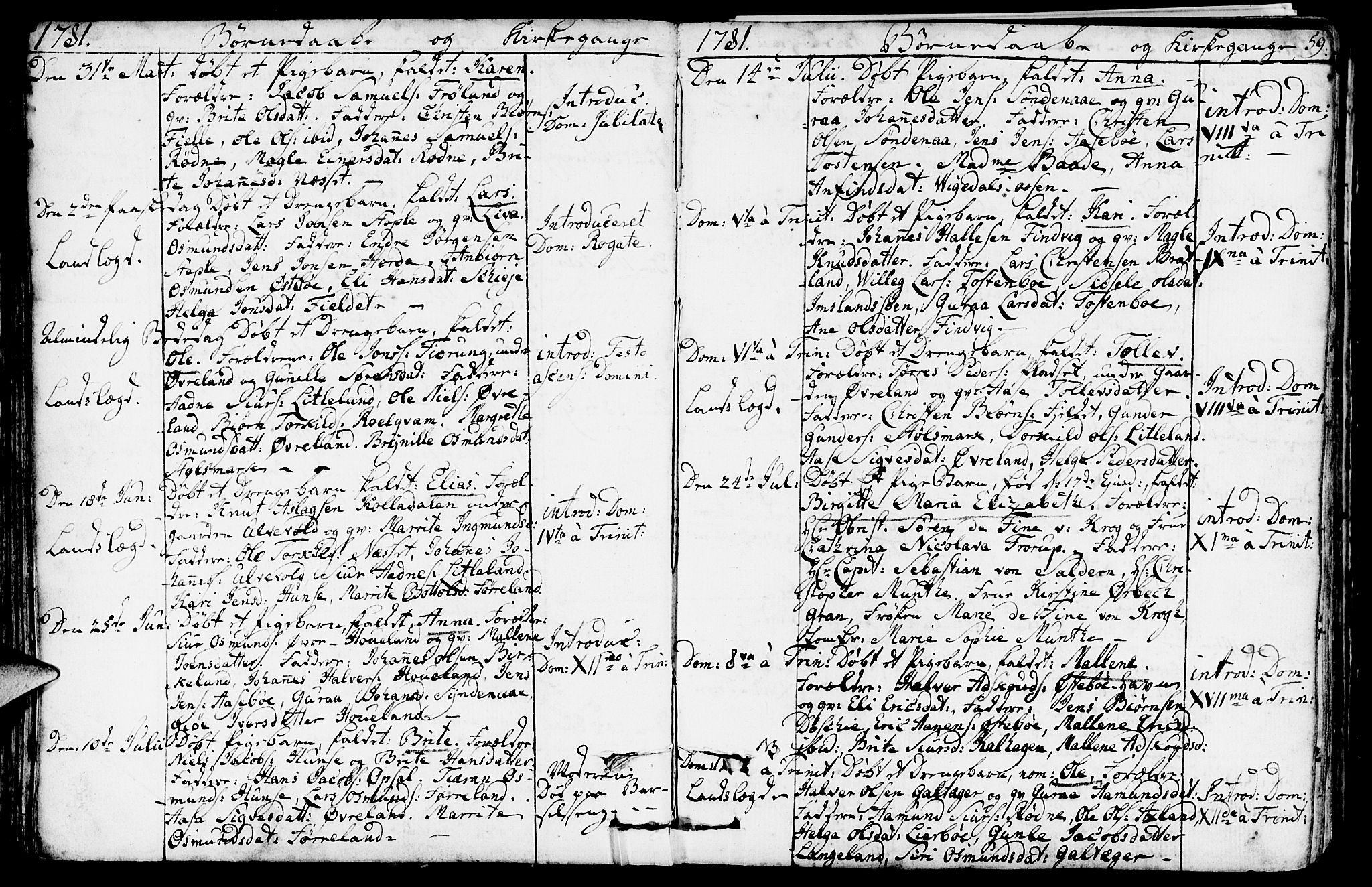 Vikedal sokneprestkontor, SAST/A-101840/01/IV: Parish register (official) no. A 2, 1779-1817, p. 59