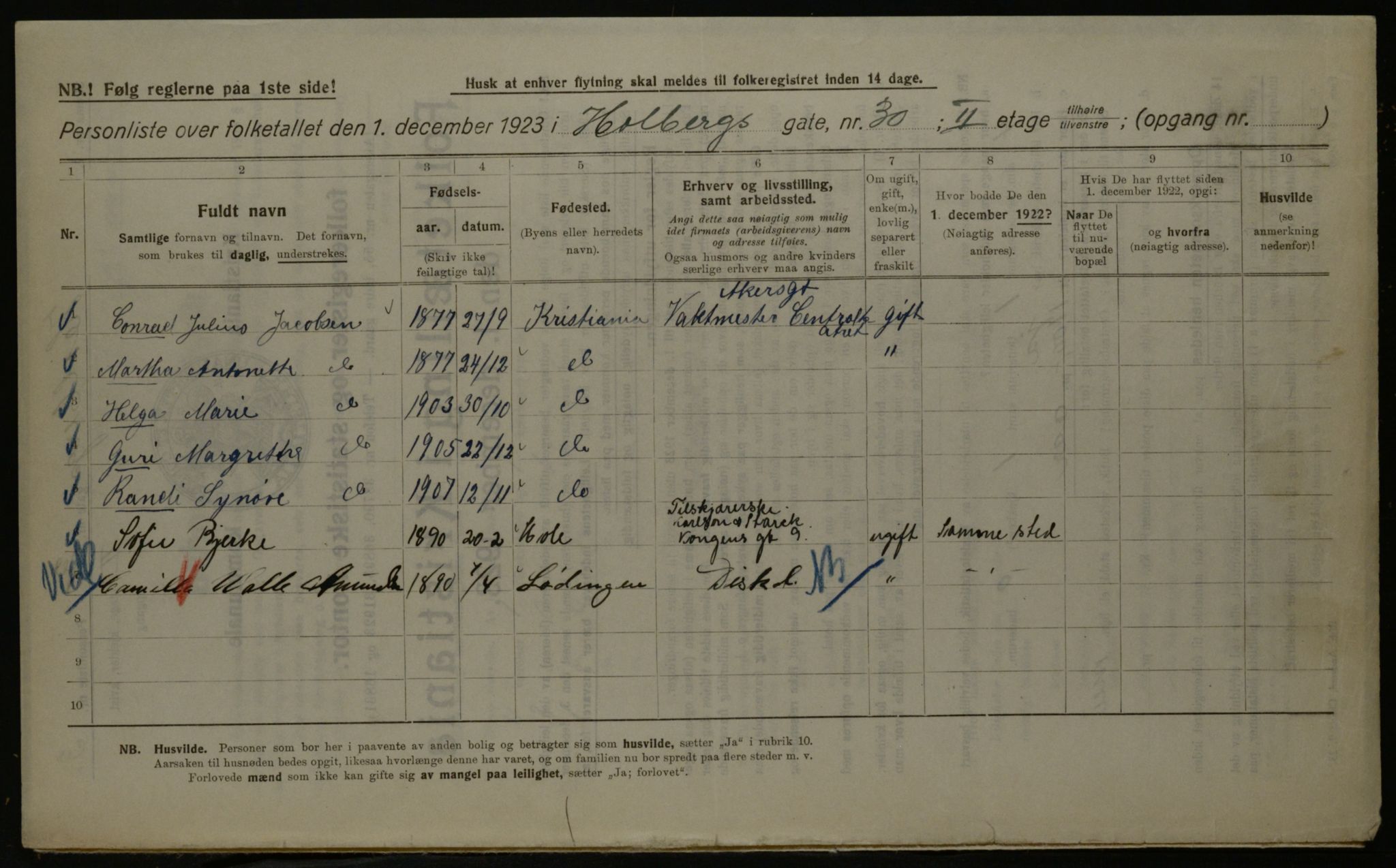 OBA, Municipal Census 1923 for Kristiania, 1923, p. 45360