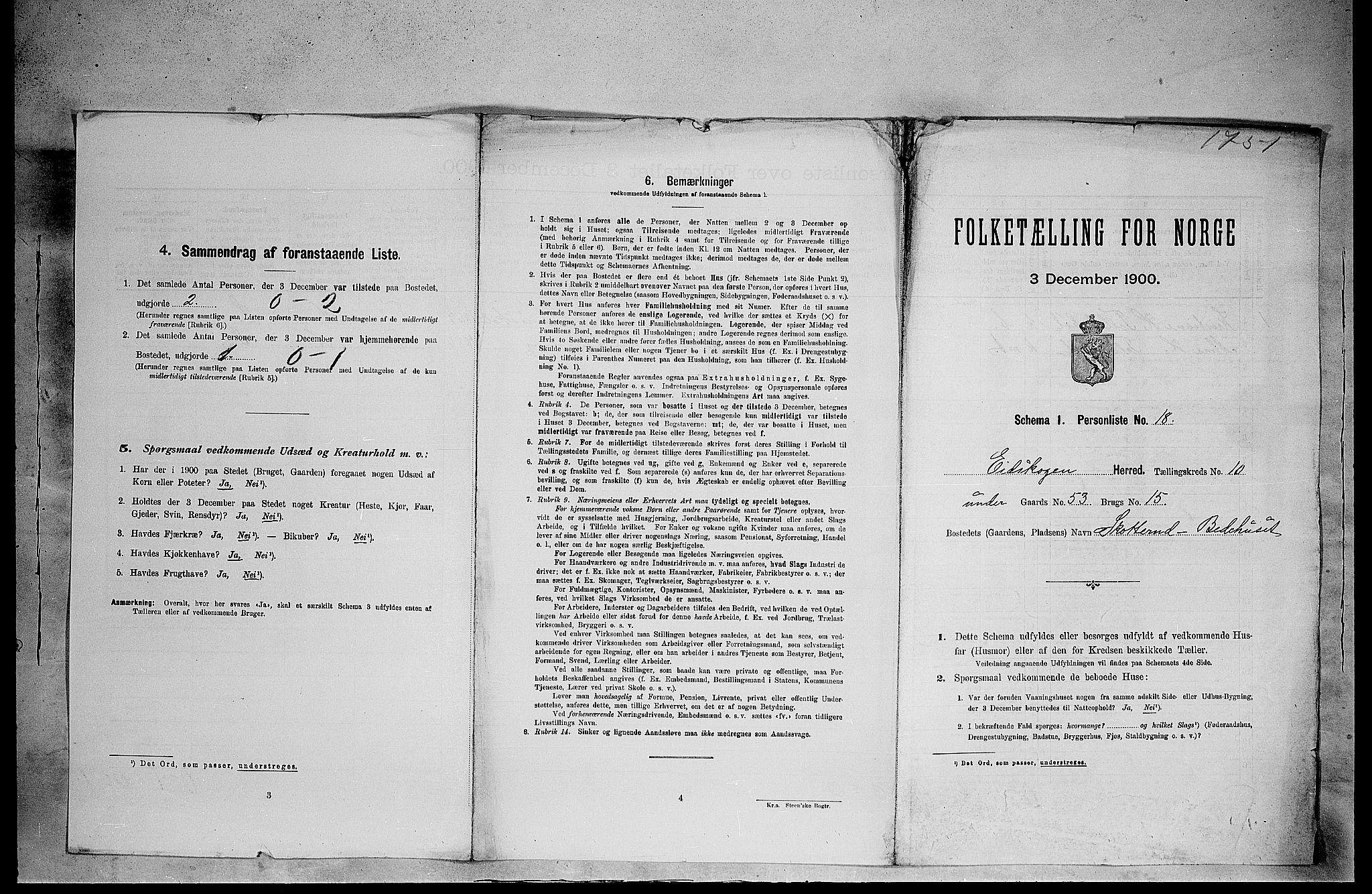 SAH, 1900 census for Eidskog, 1900, p. 1259