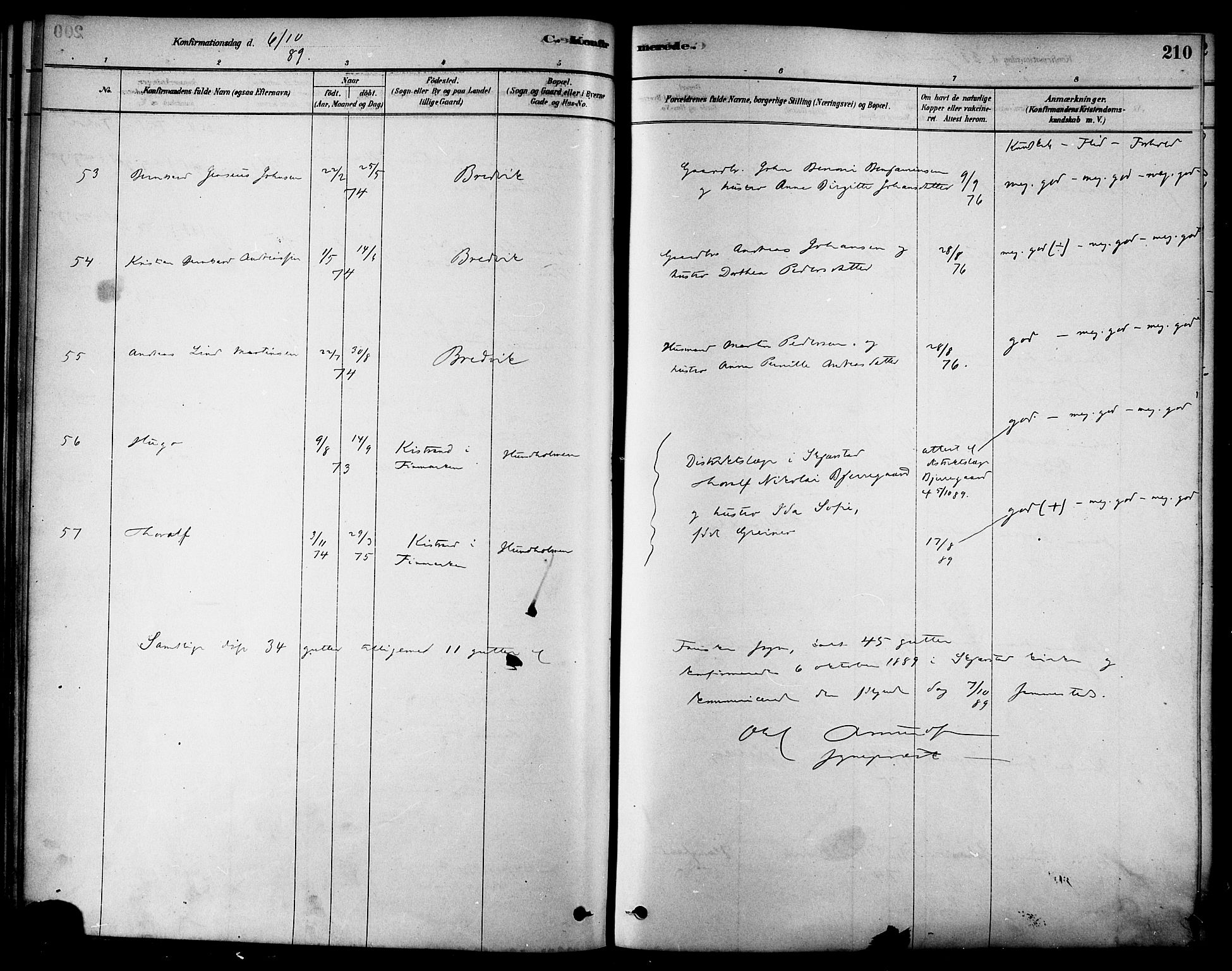 Ministerialprotokoller, klokkerbøker og fødselsregistre - Nordland, AV/SAT-A-1459/852/L0740: Parish register (official) no. 852A10, 1878-1894, p. 210