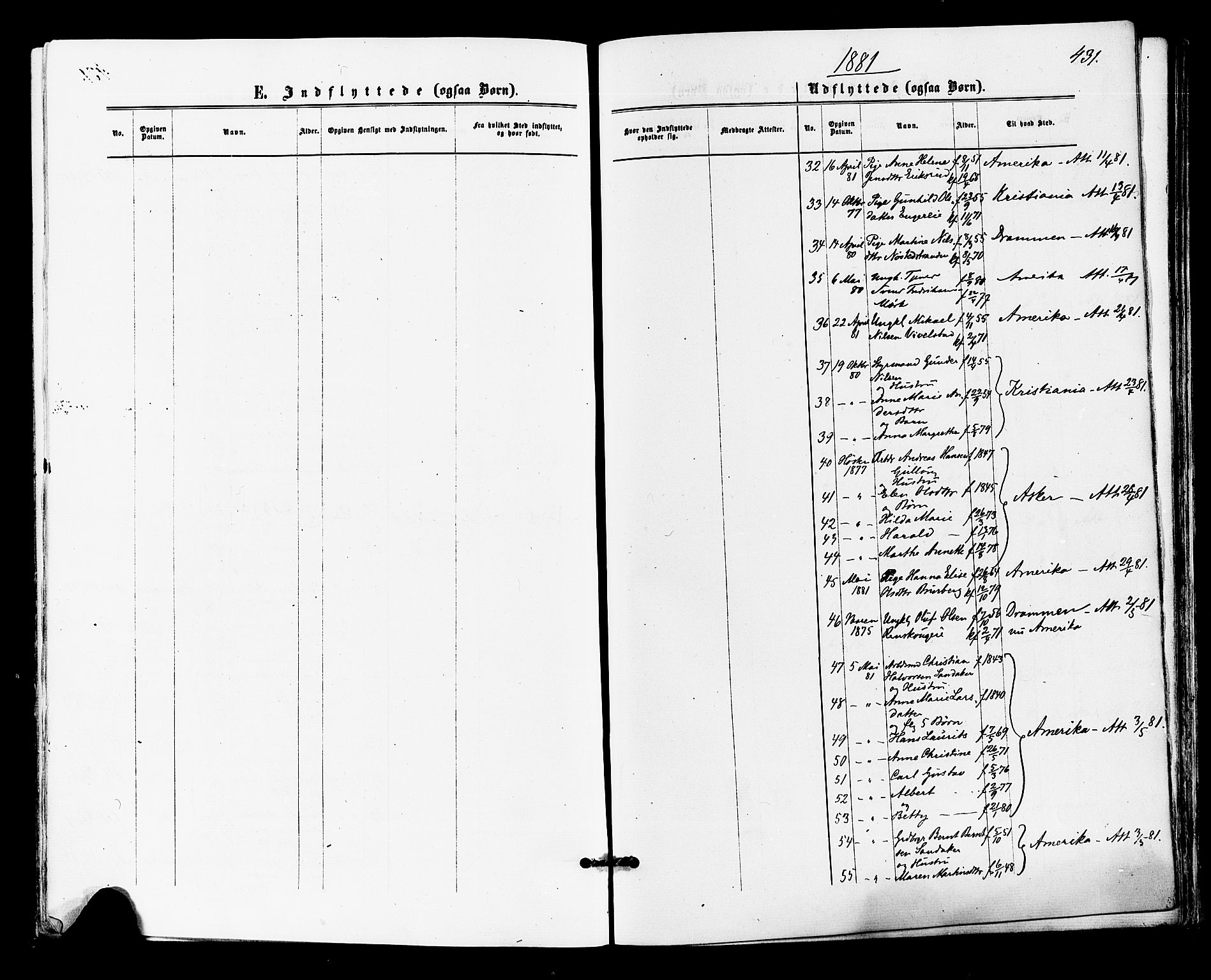 Lier kirkebøker, SAKO/A-230/F/Fa/L0014: Parish register (official) no. I 14, 1875-1882, p. 431