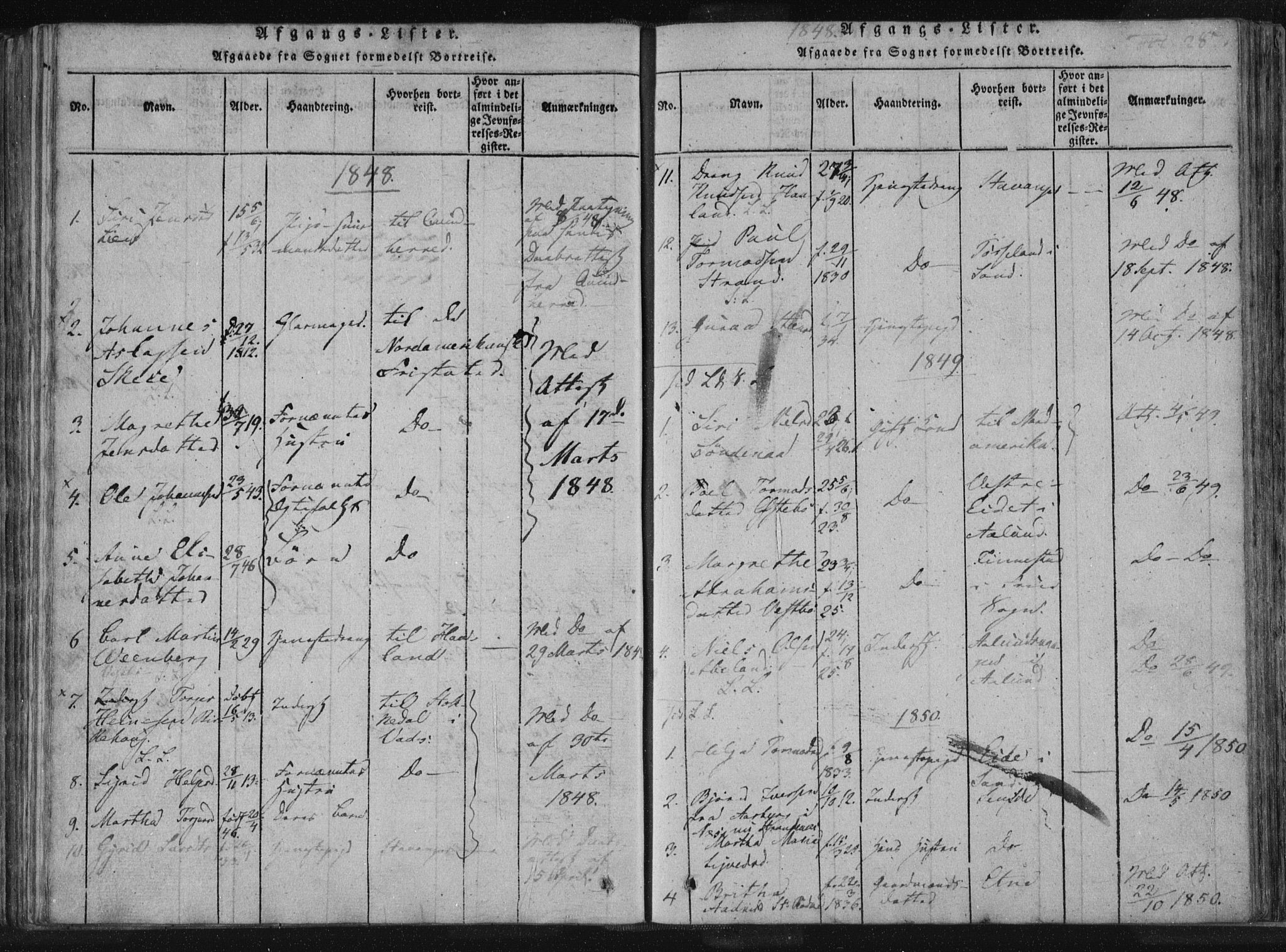 Vikedal sokneprestkontor, SAST/A-101840/01/IV: Parish register (official) no. A 4, 1816-1850, p. 287