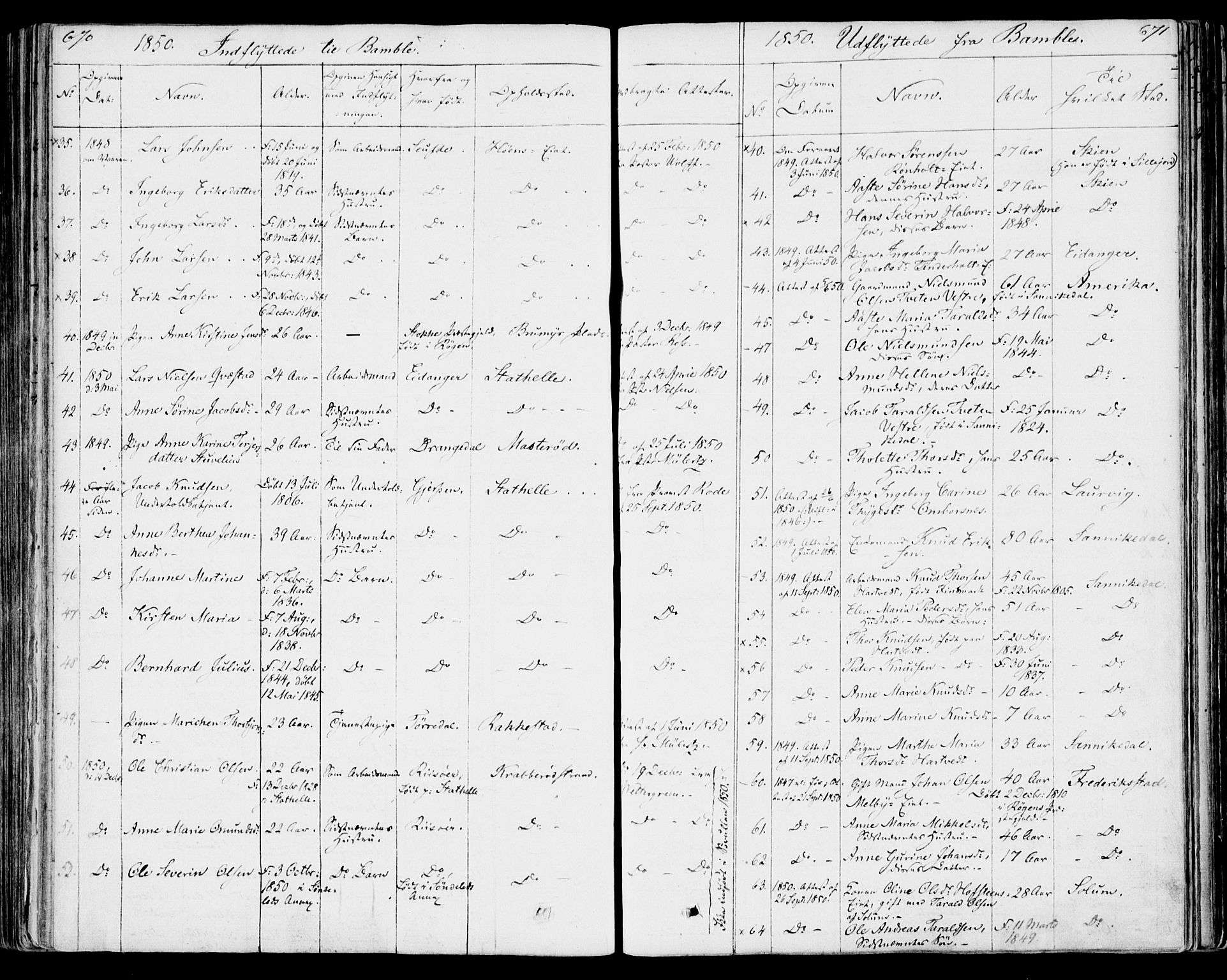 Bamble kirkebøker, SAKO/A-253/F/Fa/L0004: Parish register (official) no. I 4, 1834-1853, p. 670-671