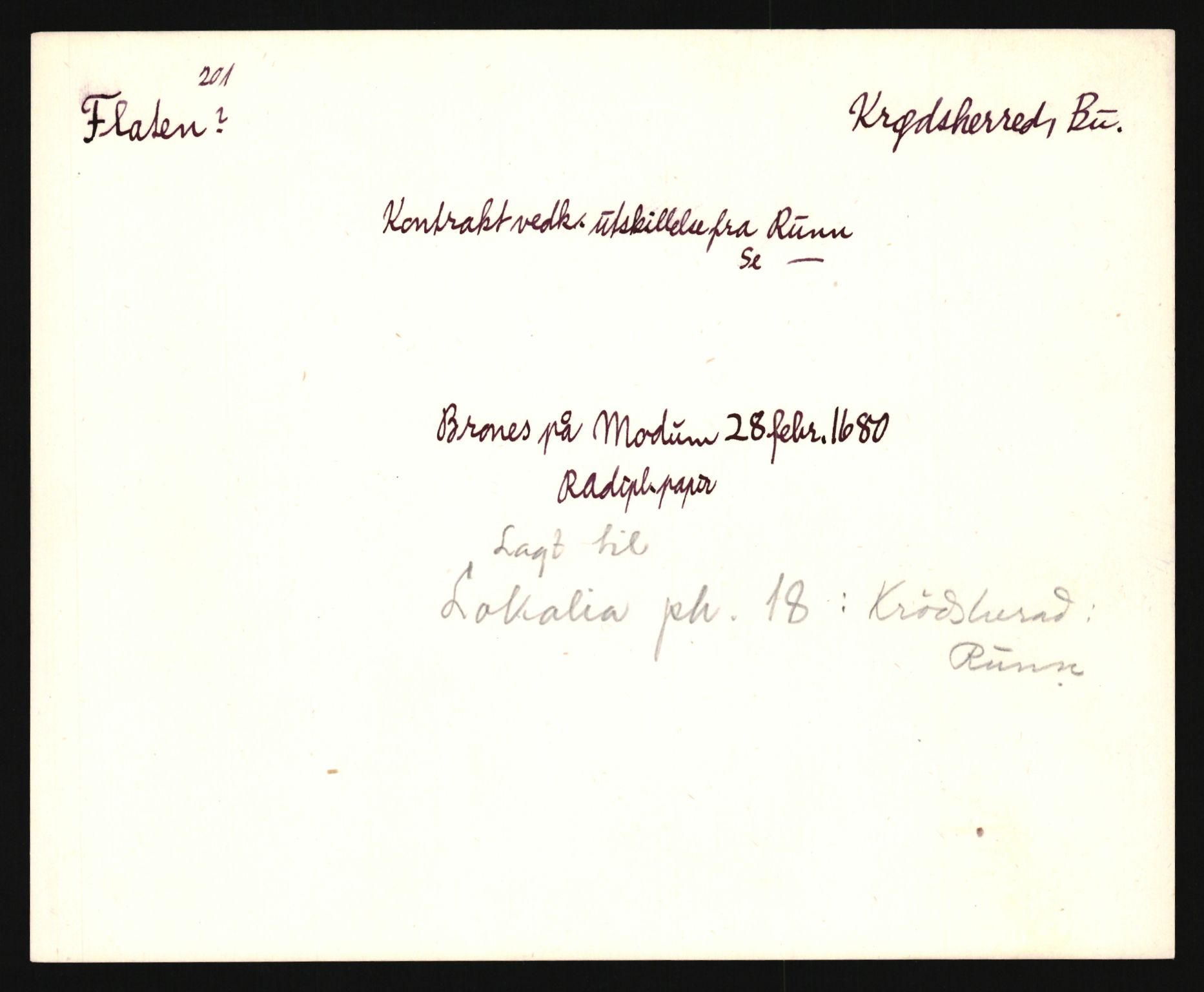 Riksarkivets diplomsamling, AV/RA-EA-5965/F35/F35e/L0014: Registreringssedler Buskerud 3, 1400-1700, p. 417