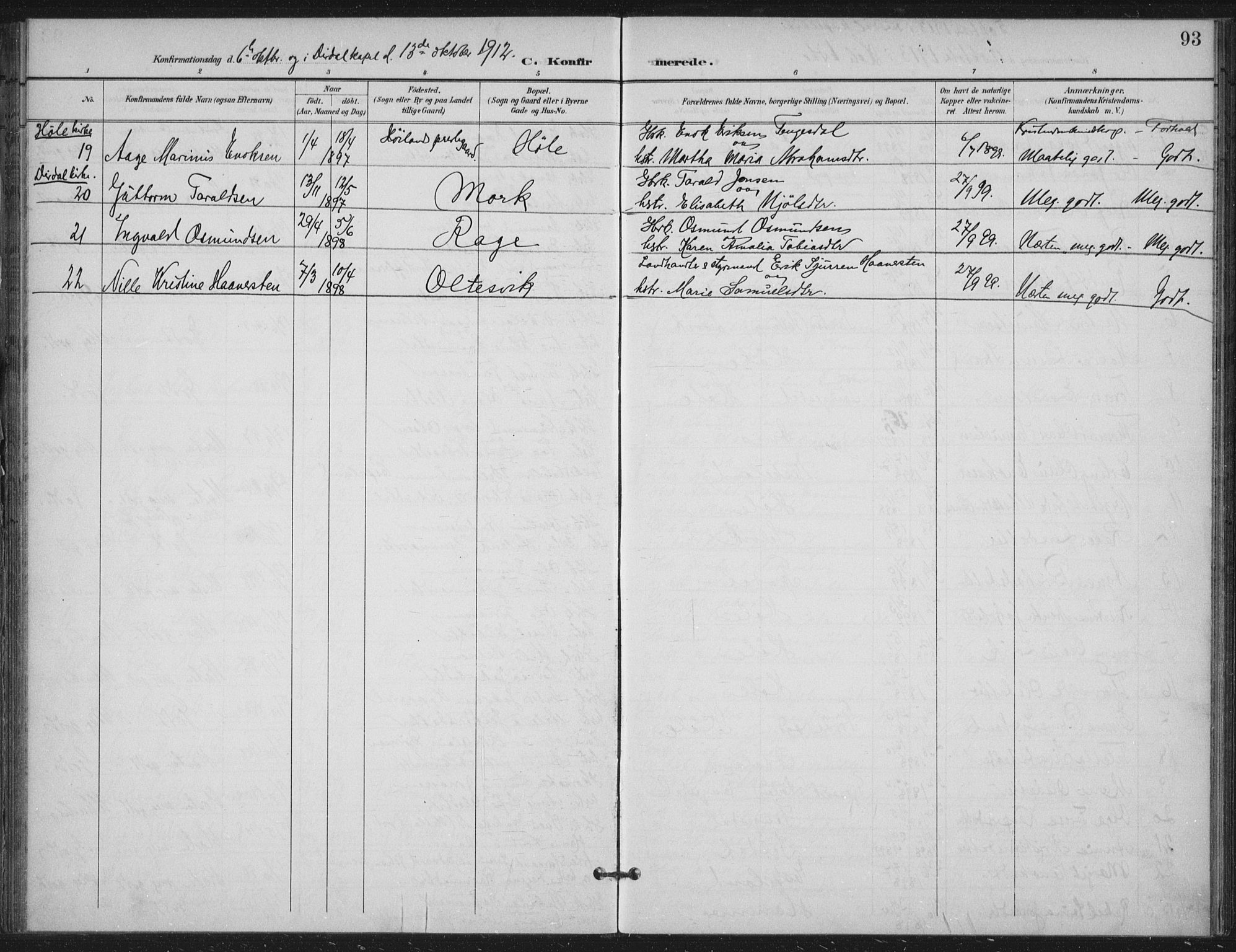Høgsfjord sokneprestkontor, SAST/A-101624/H/Ha/Haa/L0008: Parish register (official) no. A 8, 1898-1920, p. 93