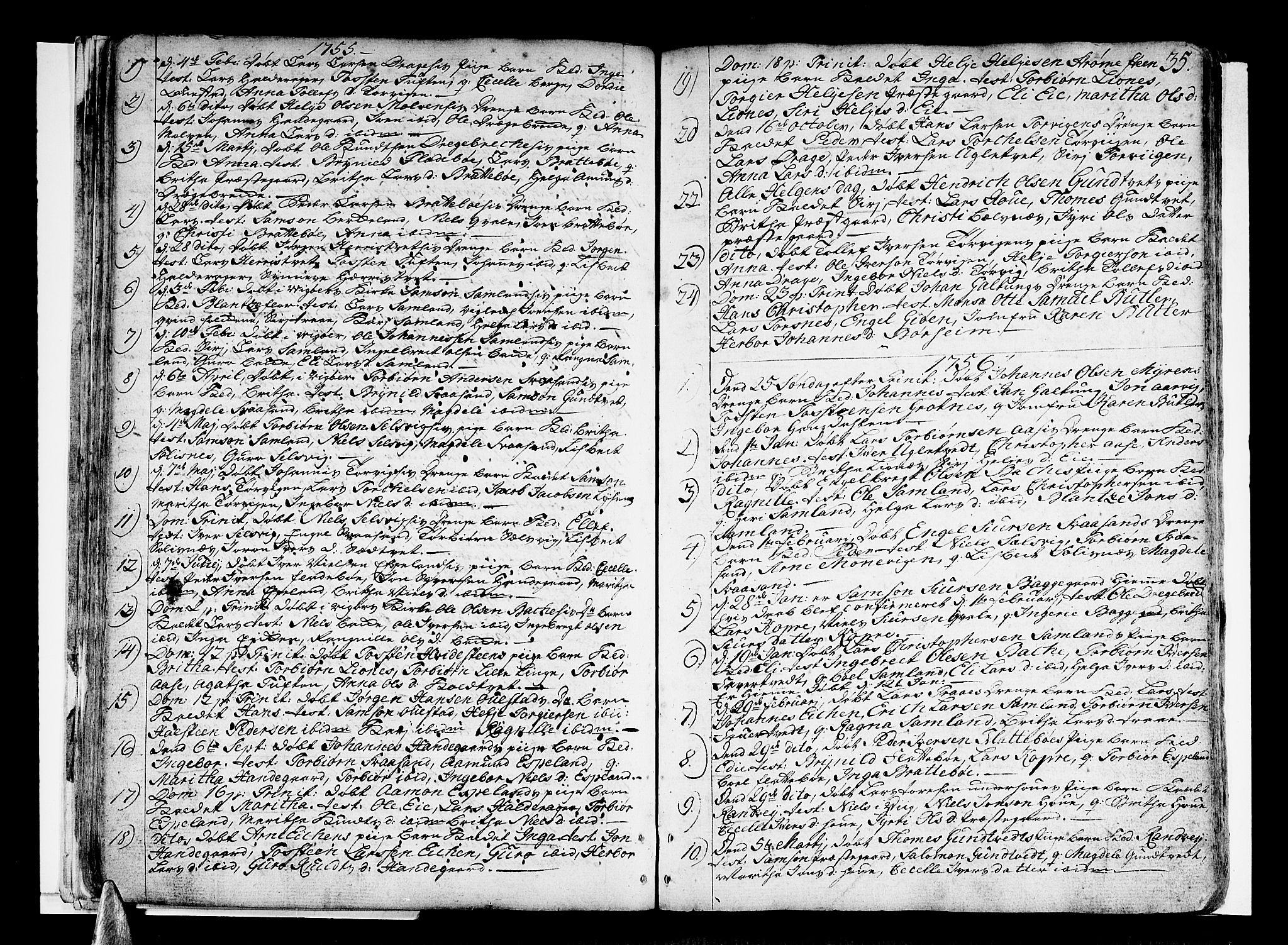 Strandebarm sokneprestembete, SAB/A-78401/H/Haa: Parish register (official) no. A 3 /2, 1751-1787, p. 35