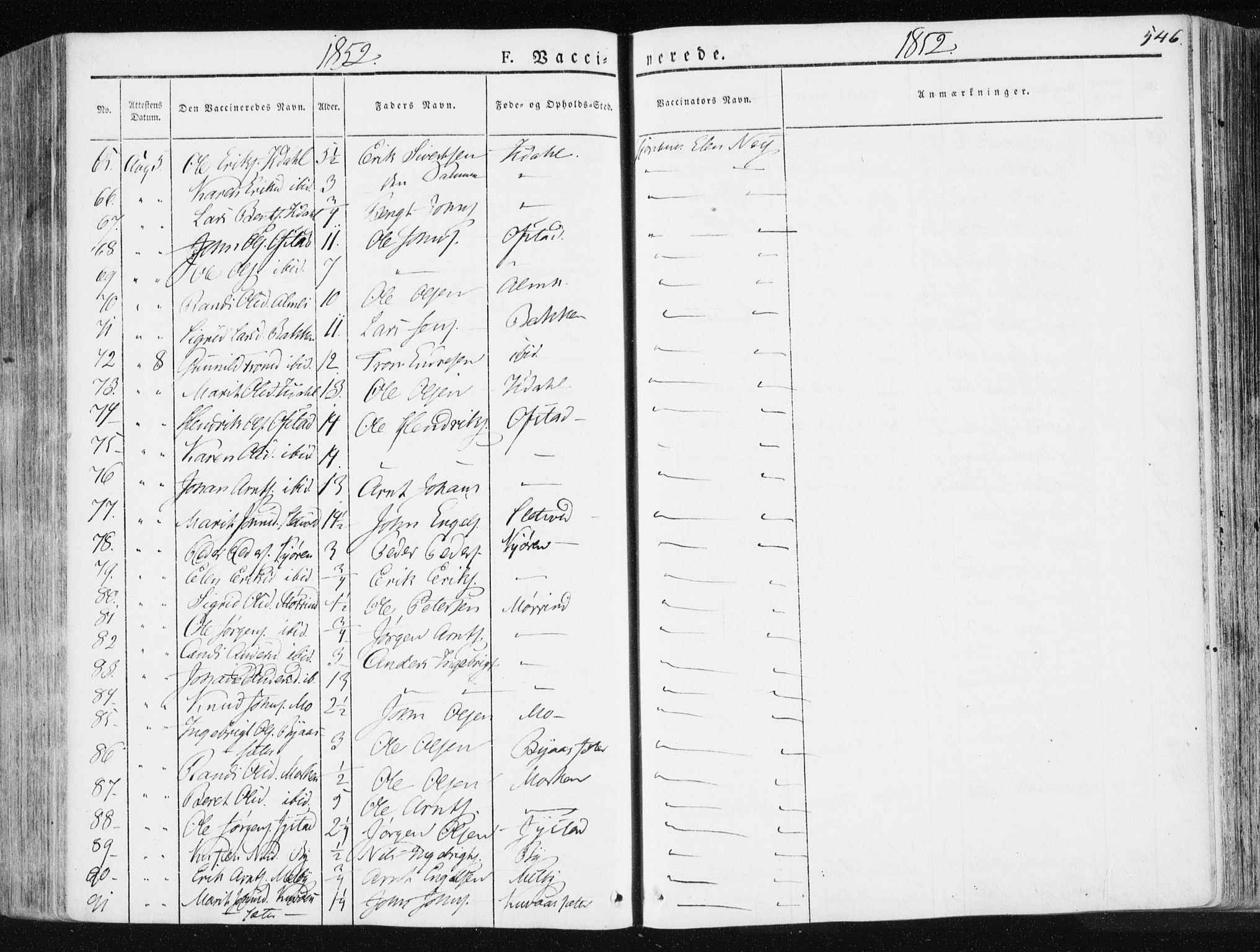 Ministerialprotokoller, klokkerbøker og fødselsregistre - Sør-Trøndelag, SAT/A-1456/665/L0771: Parish register (official) no. 665A06, 1830-1856, p. 546