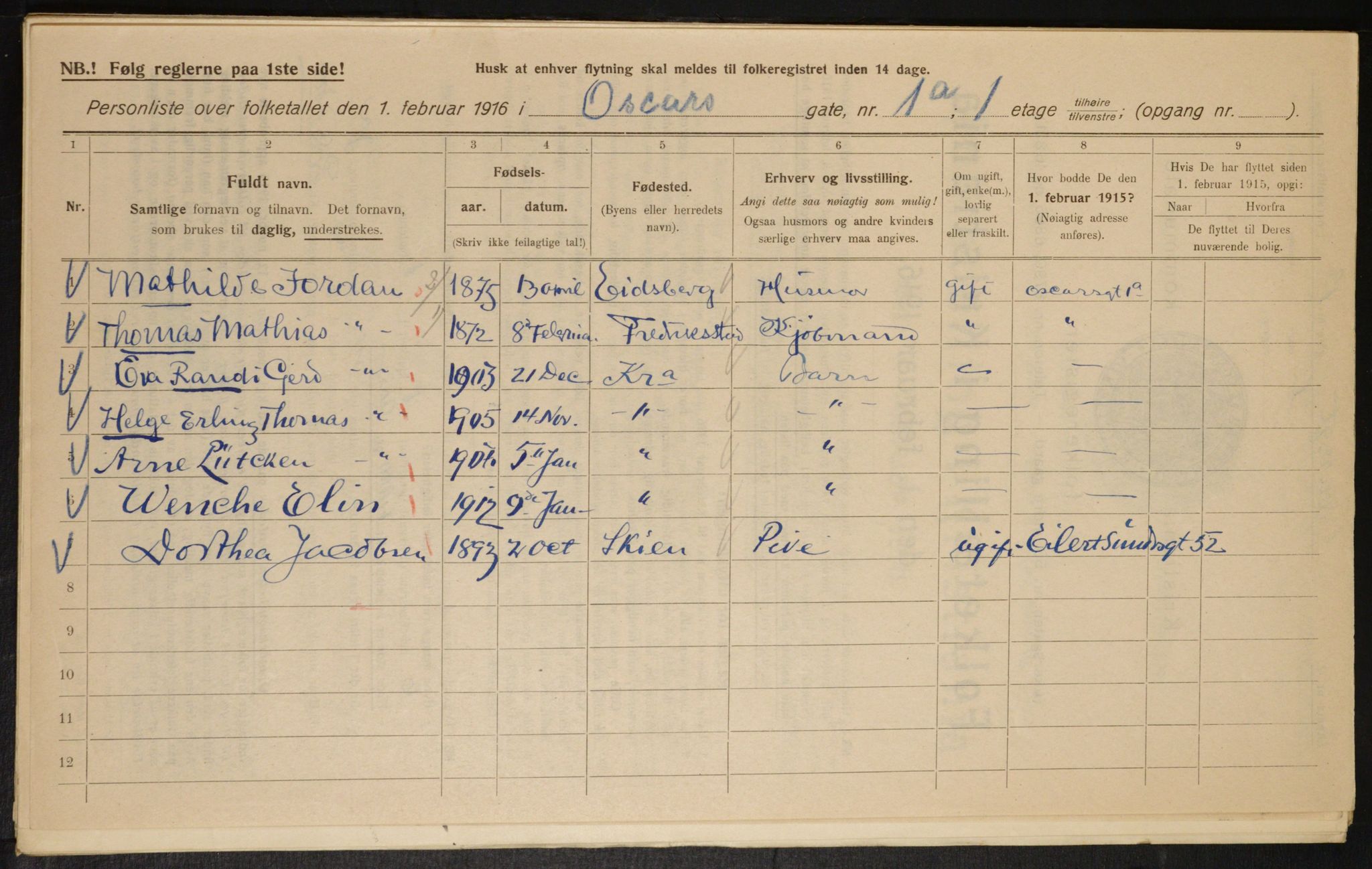 OBA, Municipal Census 1916 for Kristiania, 1916, p. 77964