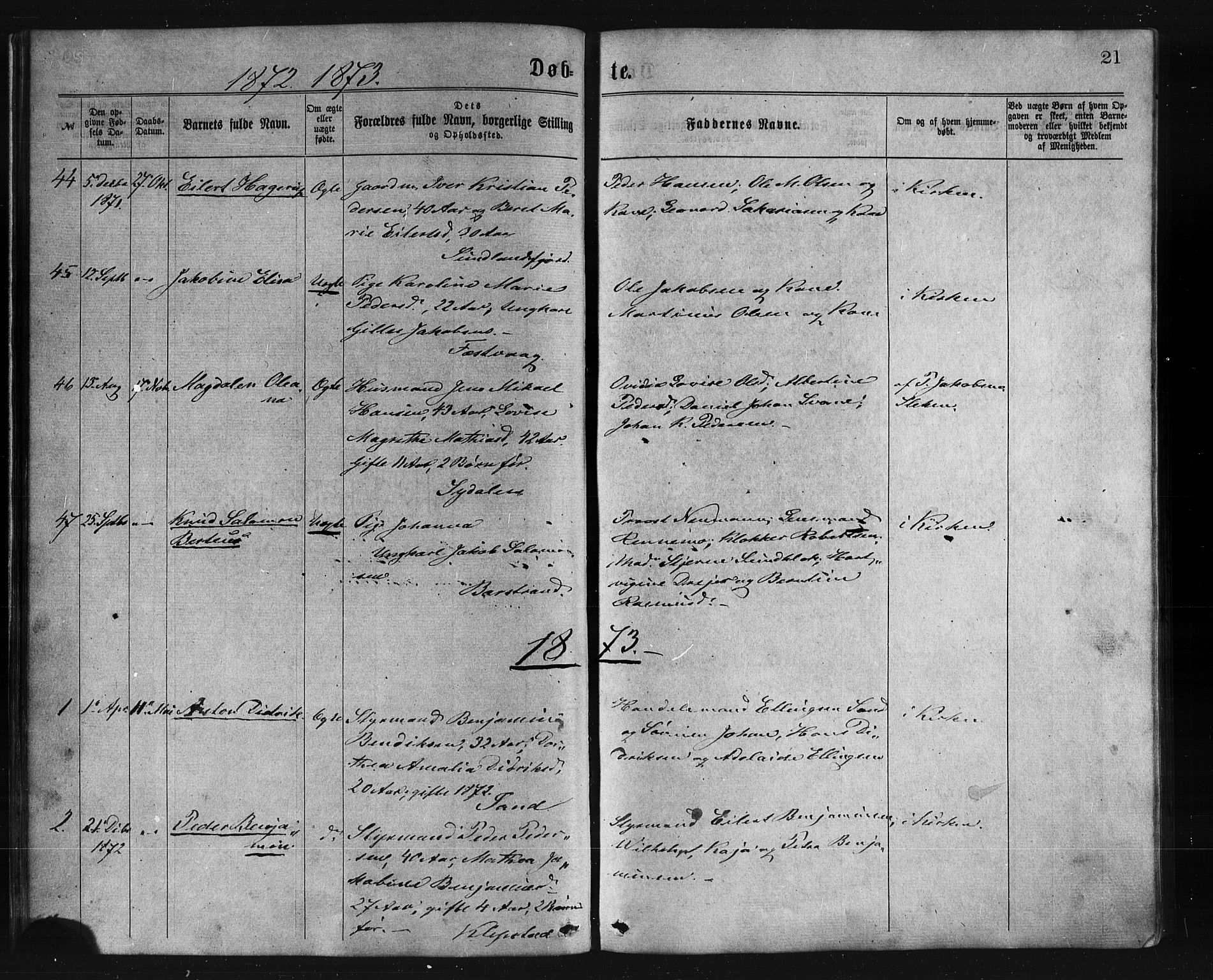 Ministerialprotokoller, klokkerbøker og fødselsregistre - Nordland, SAT/A-1459/876/L1096: Parish register (official) no. 876A02, 1870-1886, p. 21