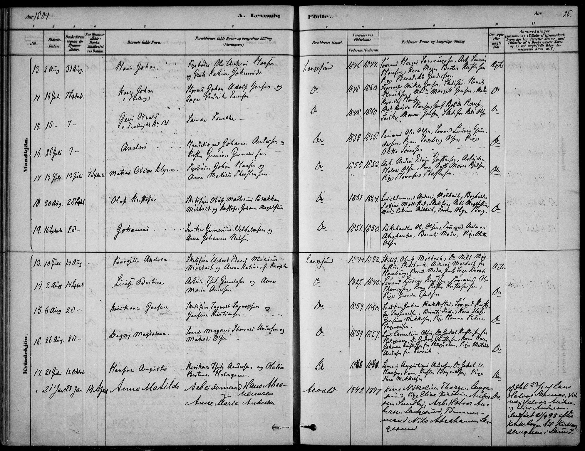 Langesund kirkebøker, AV/SAKO-A-280/F/Fa/L0002: Parish register (official) no. 2, 1878-1892, p. 26