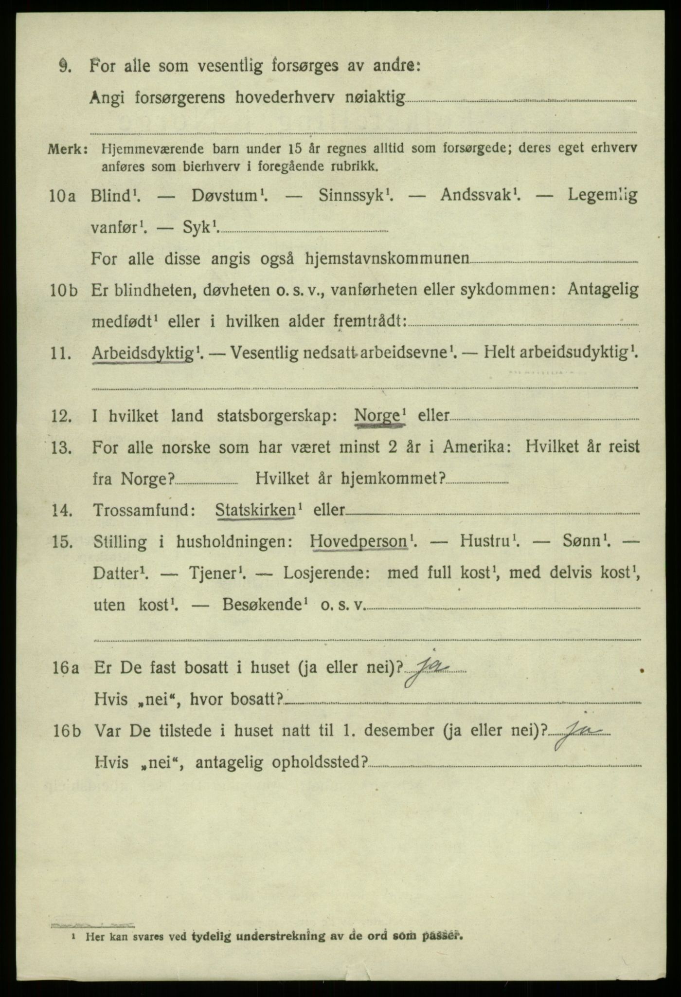 SAB, 1920 census for Strandvik, 1920, p. 3149