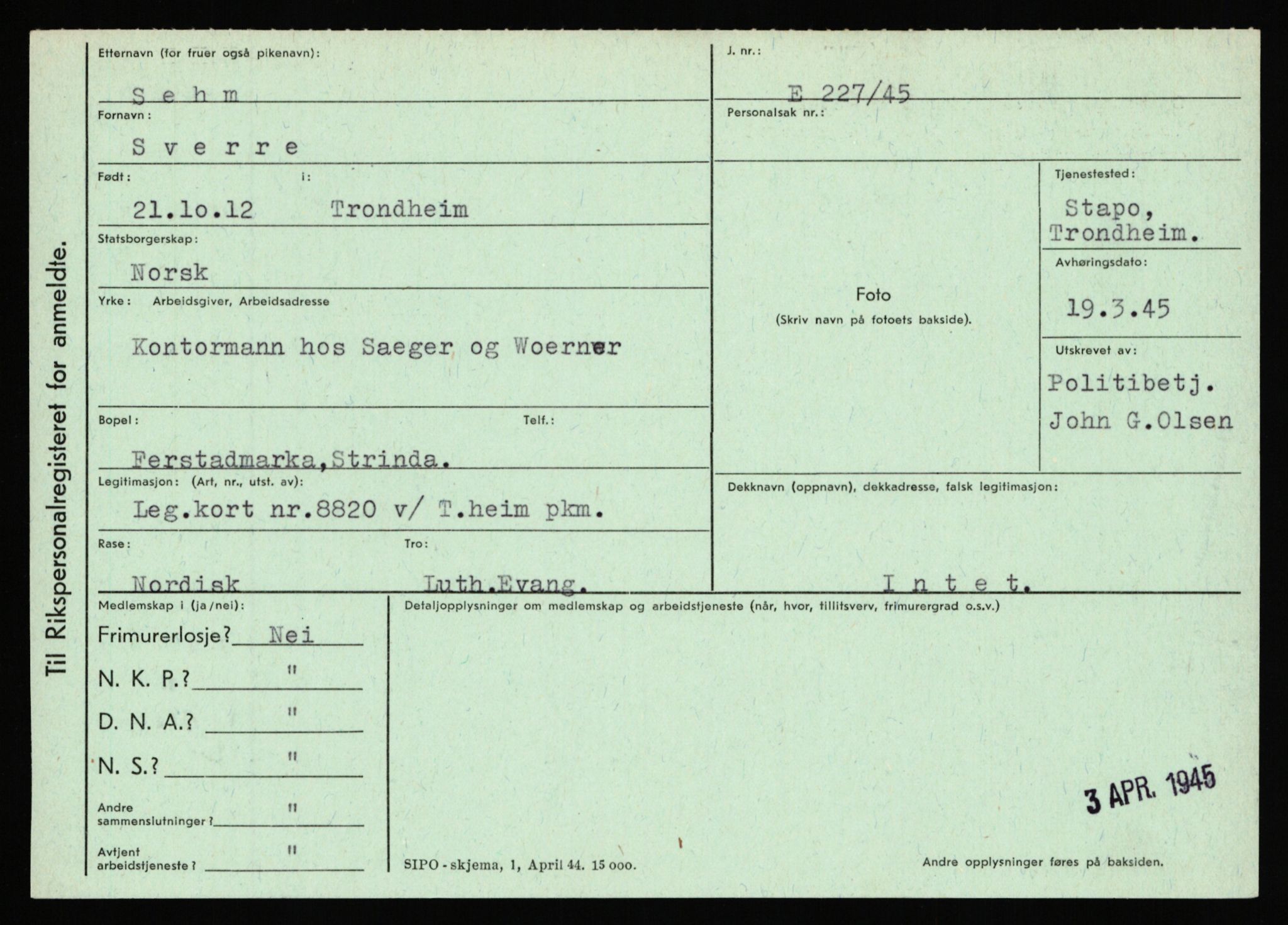 Statspolitiet - Hovedkontoret / Osloavdelingen, AV/RA-S-1329/C/Ca/L0013: Raa - Servold, 1943-1945, p. 4643