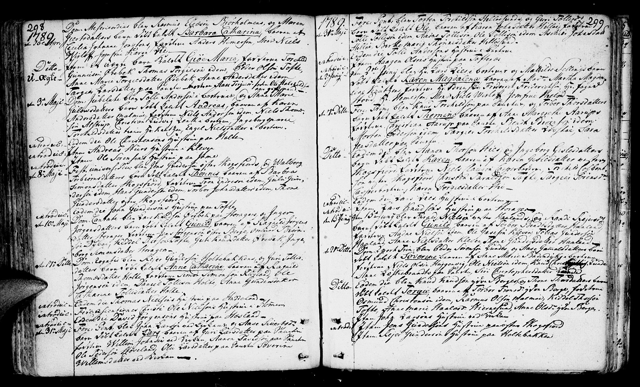 Mandal sokneprestkontor, AV/SAK-1111-0030/F/Fa/Faa/L0003: Parish register (official) no. A 3, 1748-1794, p. 298-299