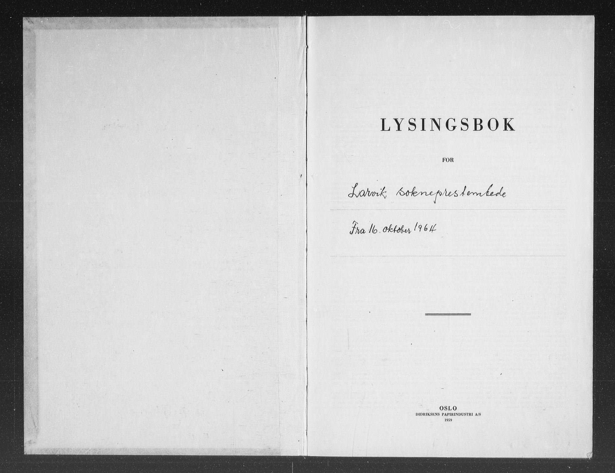 Larvik kirkebøker, SAKO/A-352/H/Ha/L0009: Banns register no. 9, 1964-1969