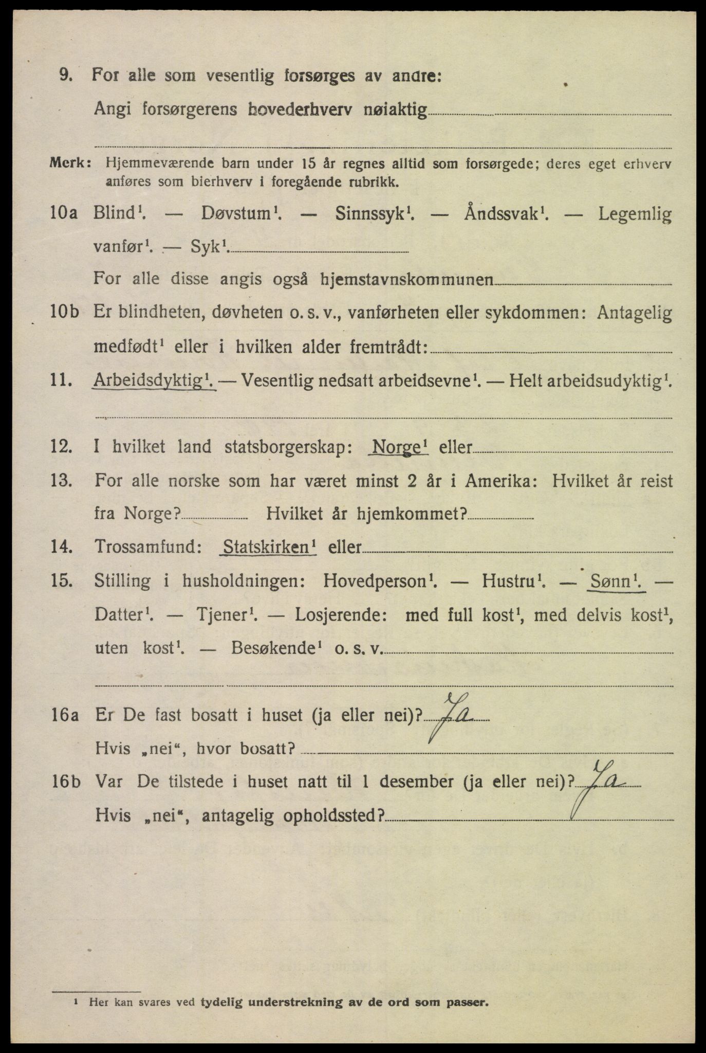 SAK, 1920 census for Vennesla, 1920, p. 4783