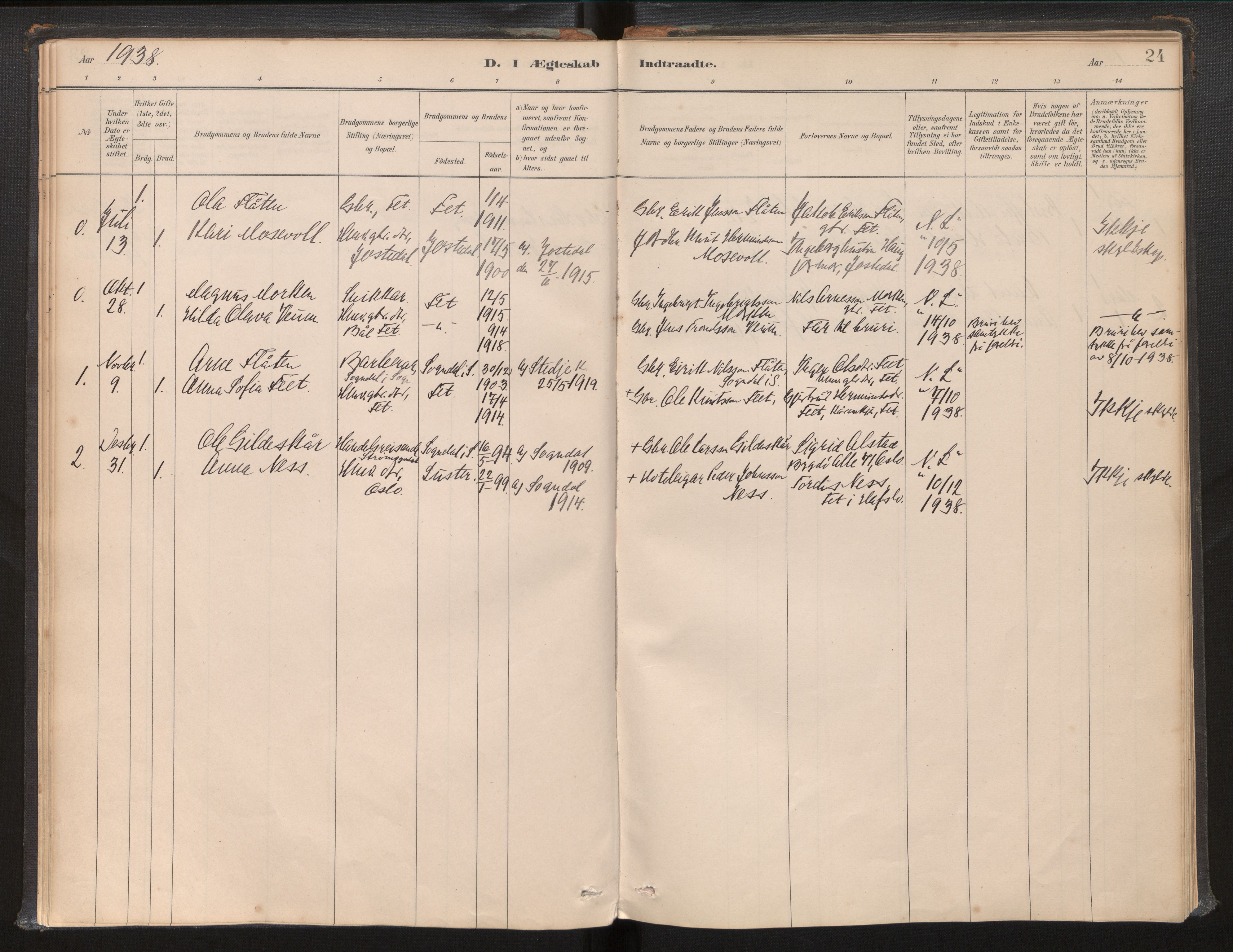 Jostedal sokneprestembete, AV/SAB-A-80601/H/Haa/Haac/L0002: Parish register (official) no. C 2, 1881-2003, p. 24