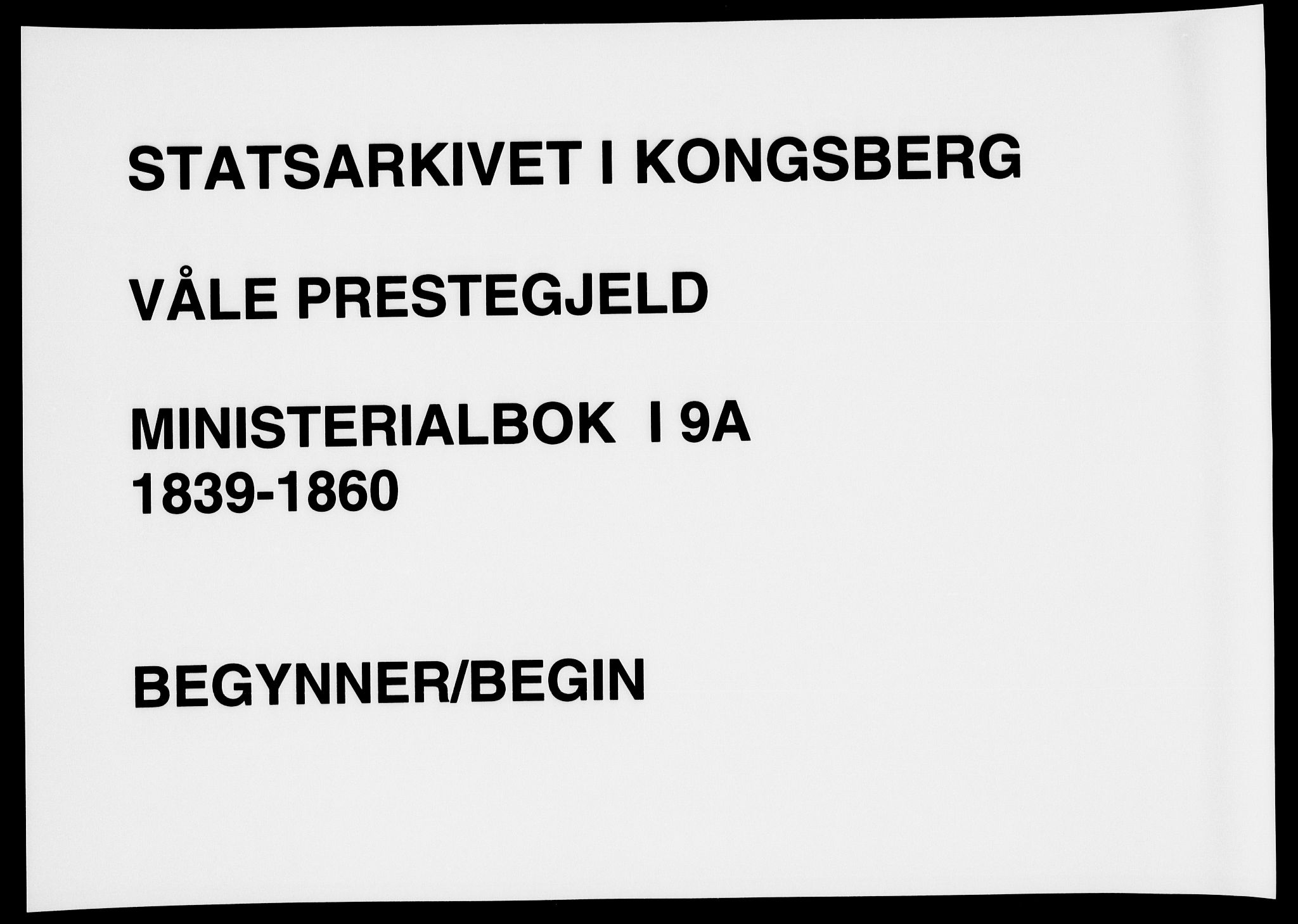 Våle kirkebøker, SAKO/A-334/F/Fa/L0009a: Parish register (official) no. I 9A, 1839-1860