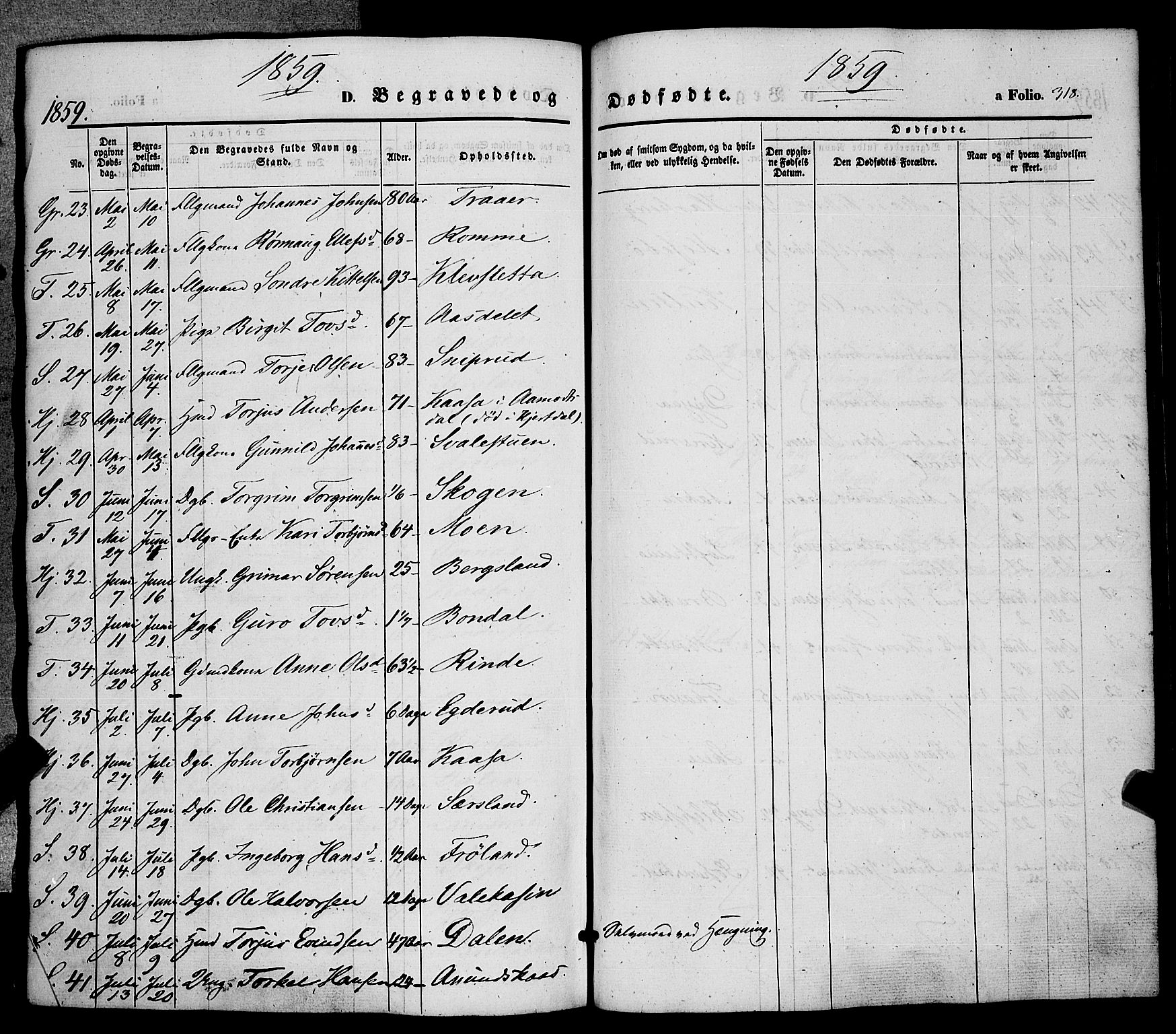 Hjartdal kirkebøker, AV/SAKO-A-270/F/Fa/L0008: Parish register (official) no. I 8, 1844-1859, p. 318