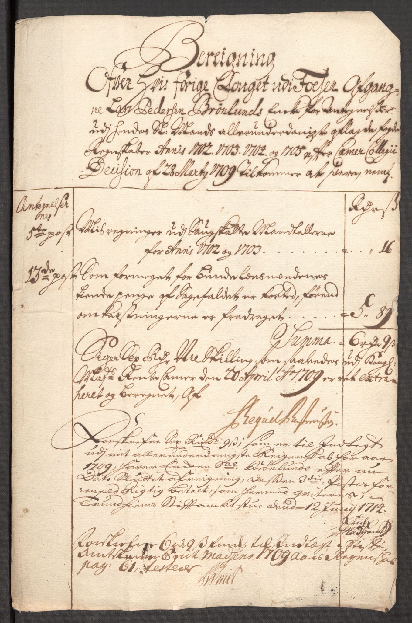 Rentekammeret inntil 1814, Reviderte regnskaper, Fogderegnskap, AV/RA-EA-4092/R57/L3856: Fogderegnskap Fosen, 1704-1705, p. 423