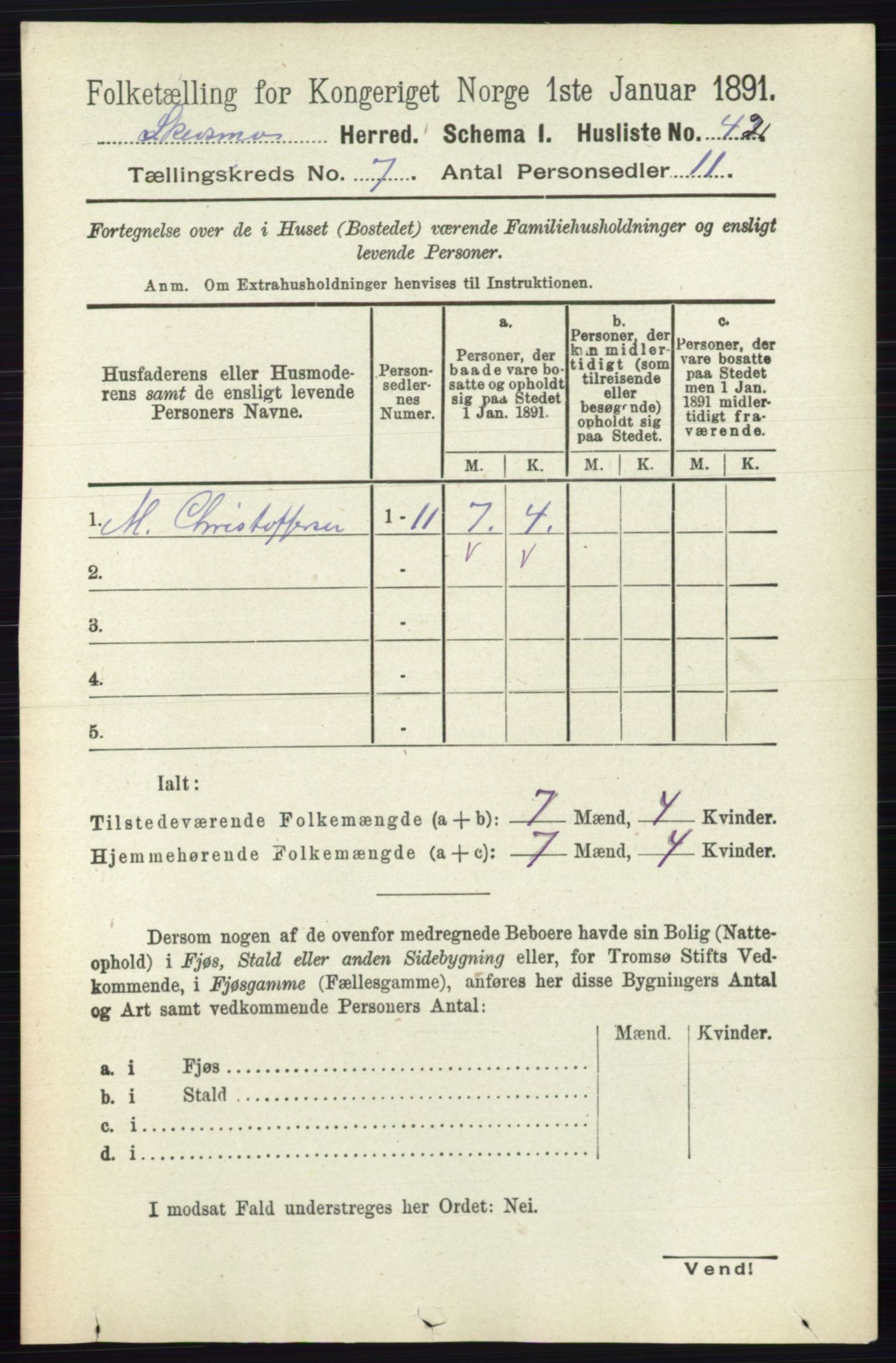 RA, 1891 census for 0231 Skedsmo, 1891, p. 3308