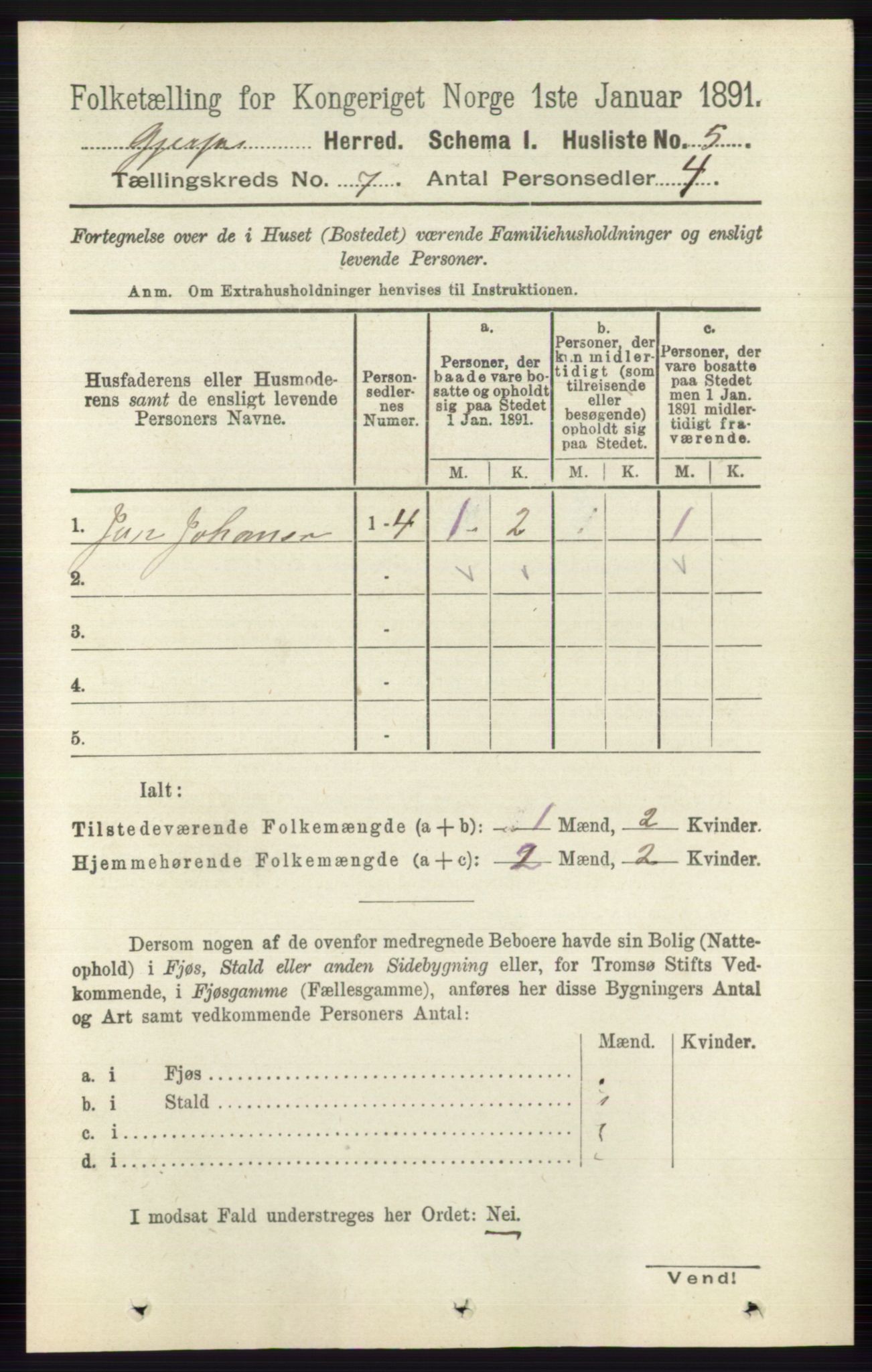 RA, 1891 census for 0812 Gjerpen, 1891, p. 3312