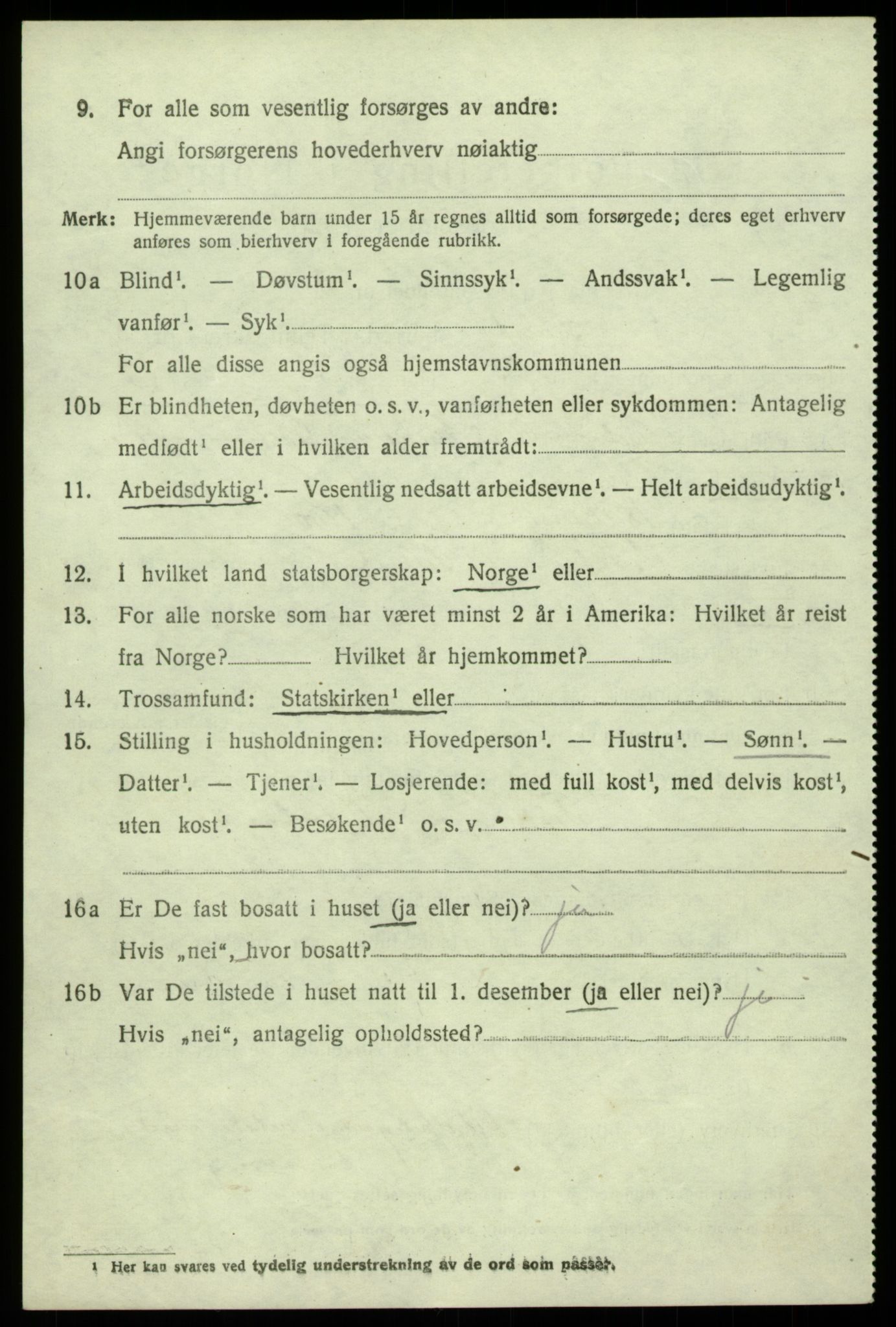 SAB, 1920 census for Sund, 1920, p. 5294