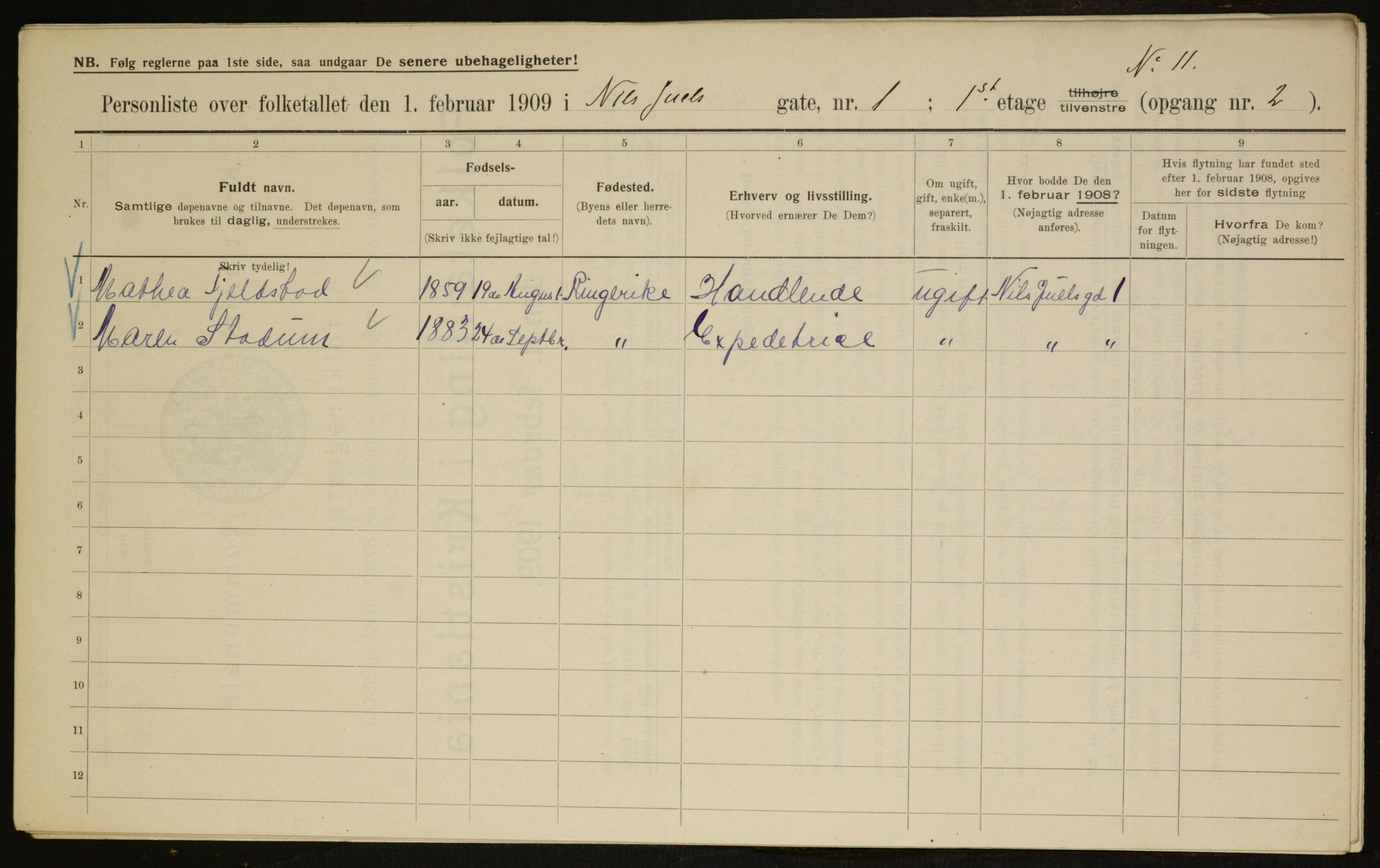 OBA, Municipal Census 1909 for Kristiania, 1909, p. 63432