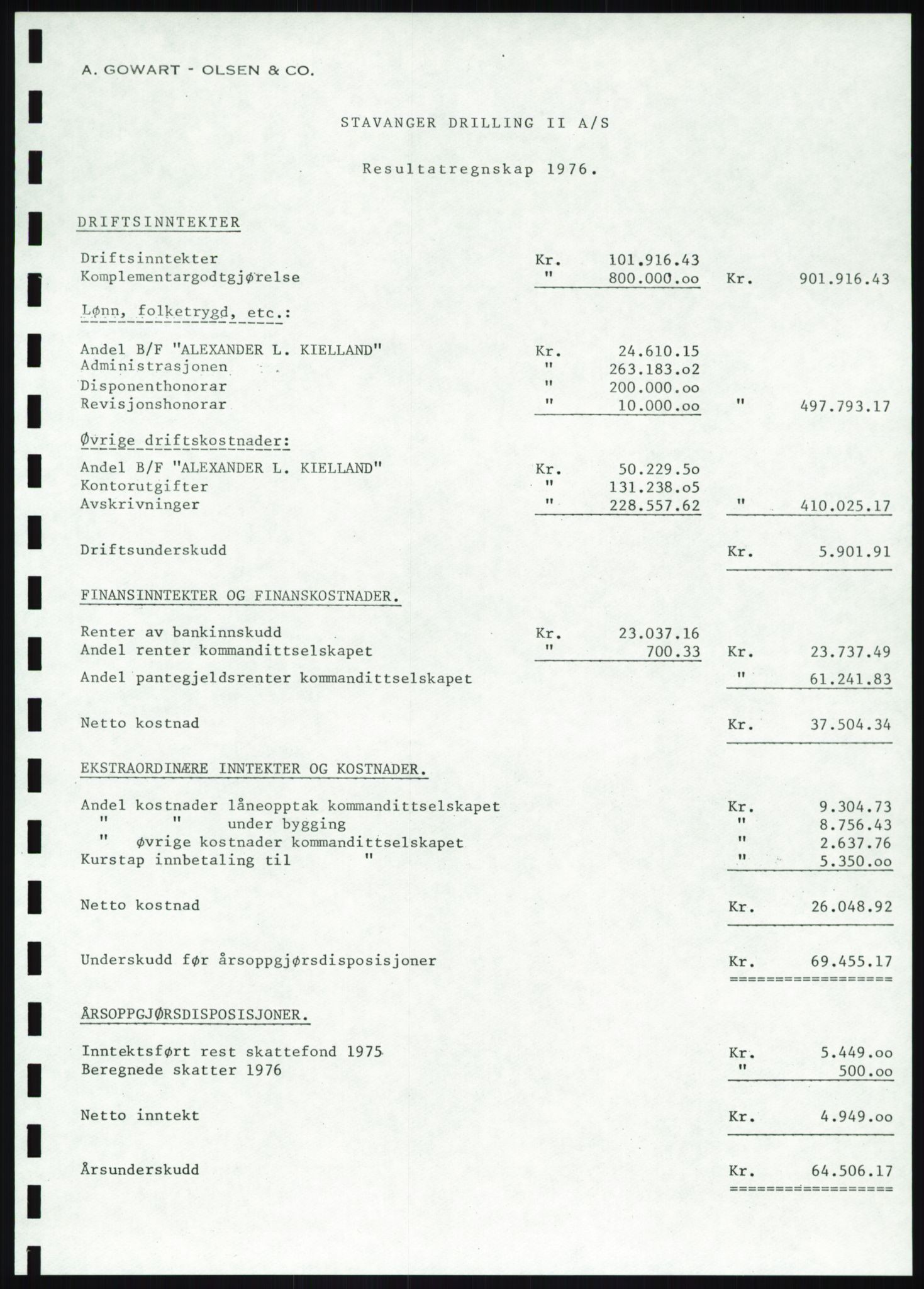 Pa 1503 - Stavanger Drilling AS, AV/SAST-A-101906/A/Ac/L0001: Årsberetninger, 1974-1978, p. 255