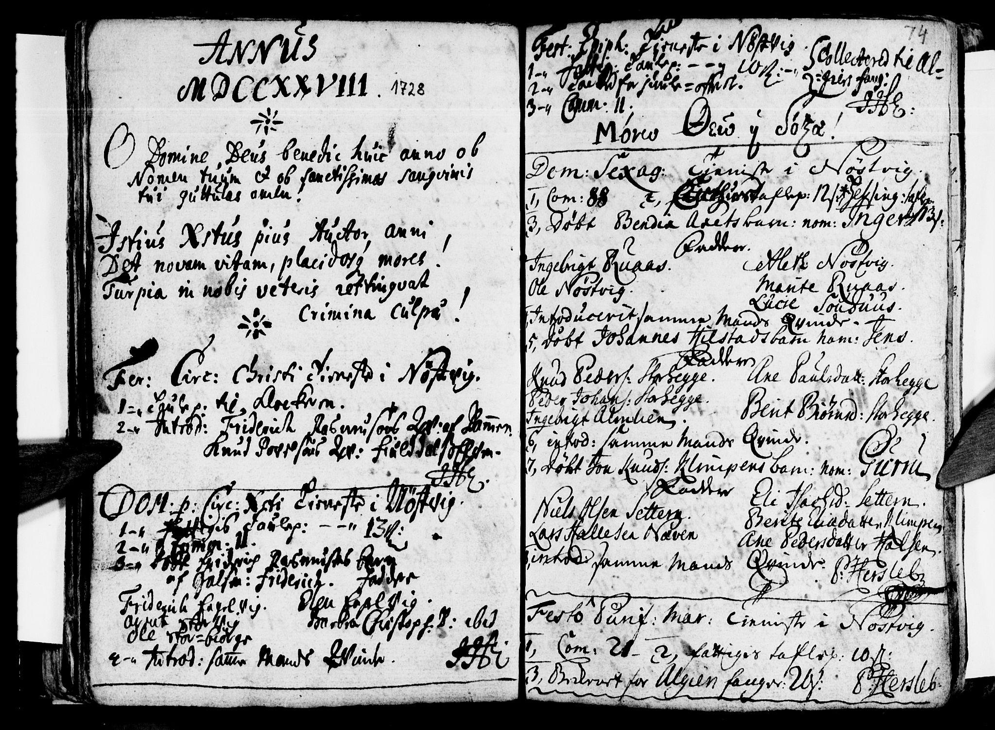 Ministerialprotokoller, klokkerbøker og fødselsregistre - Nordland, SAT/A-1459/814/L0221: Parish register (official) no. 814A02, 1718-1762, p. 74