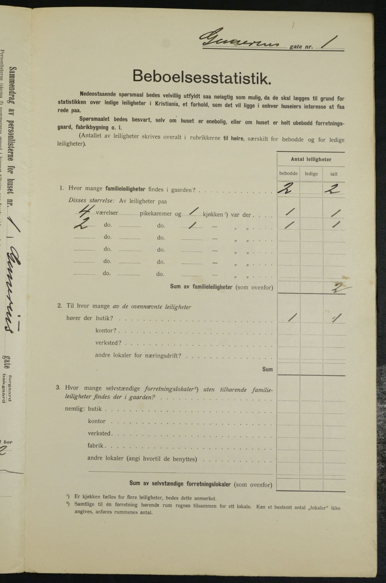 OBA, Municipal Census 1913 for Kristiania, 1913, p. 5040