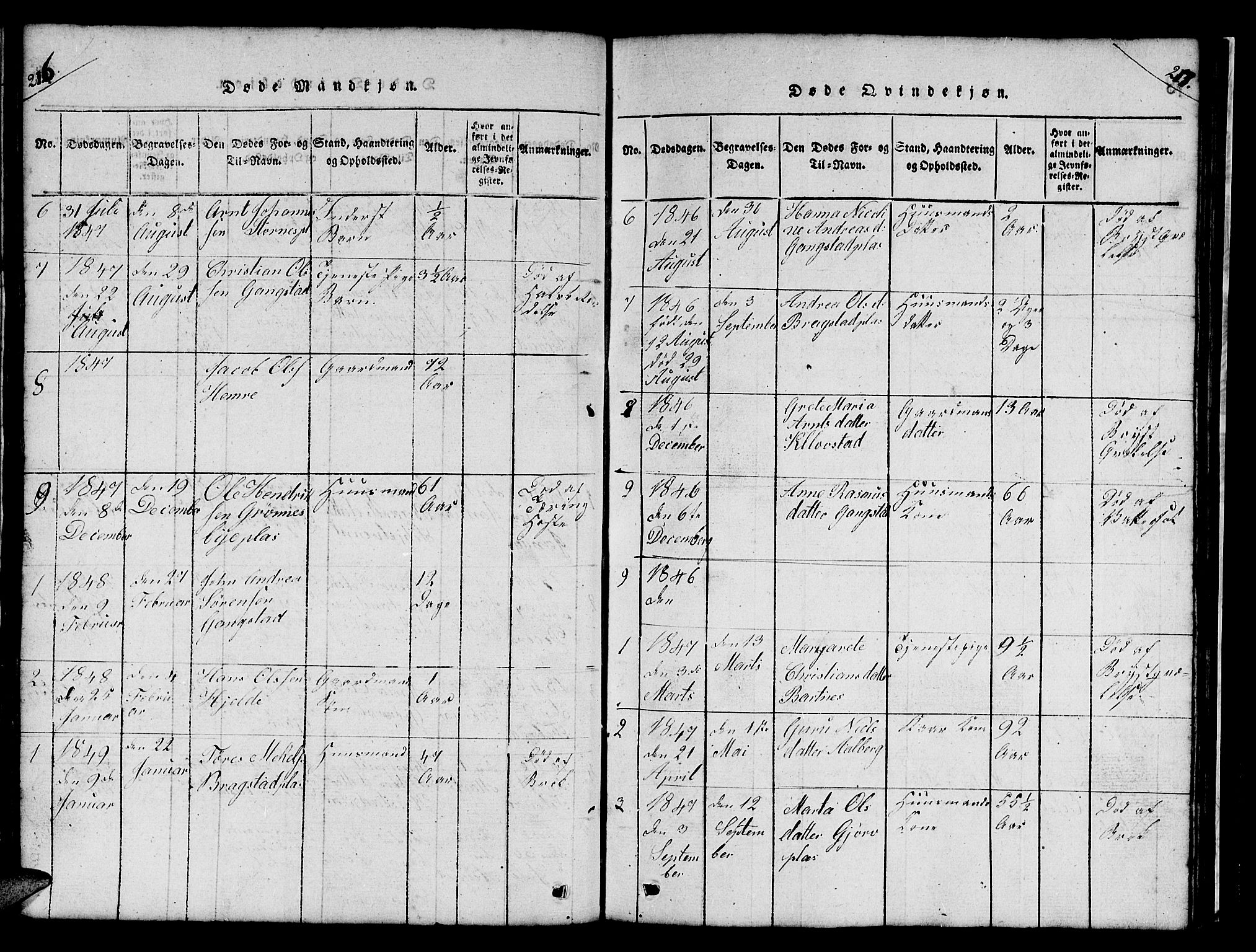 Ministerialprotokoller, klokkerbøker og fødselsregistre - Nord-Trøndelag, SAT/A-1458/732/L0317: Parish register (copy) no. 732C01, 1816-1881, p. 216-217