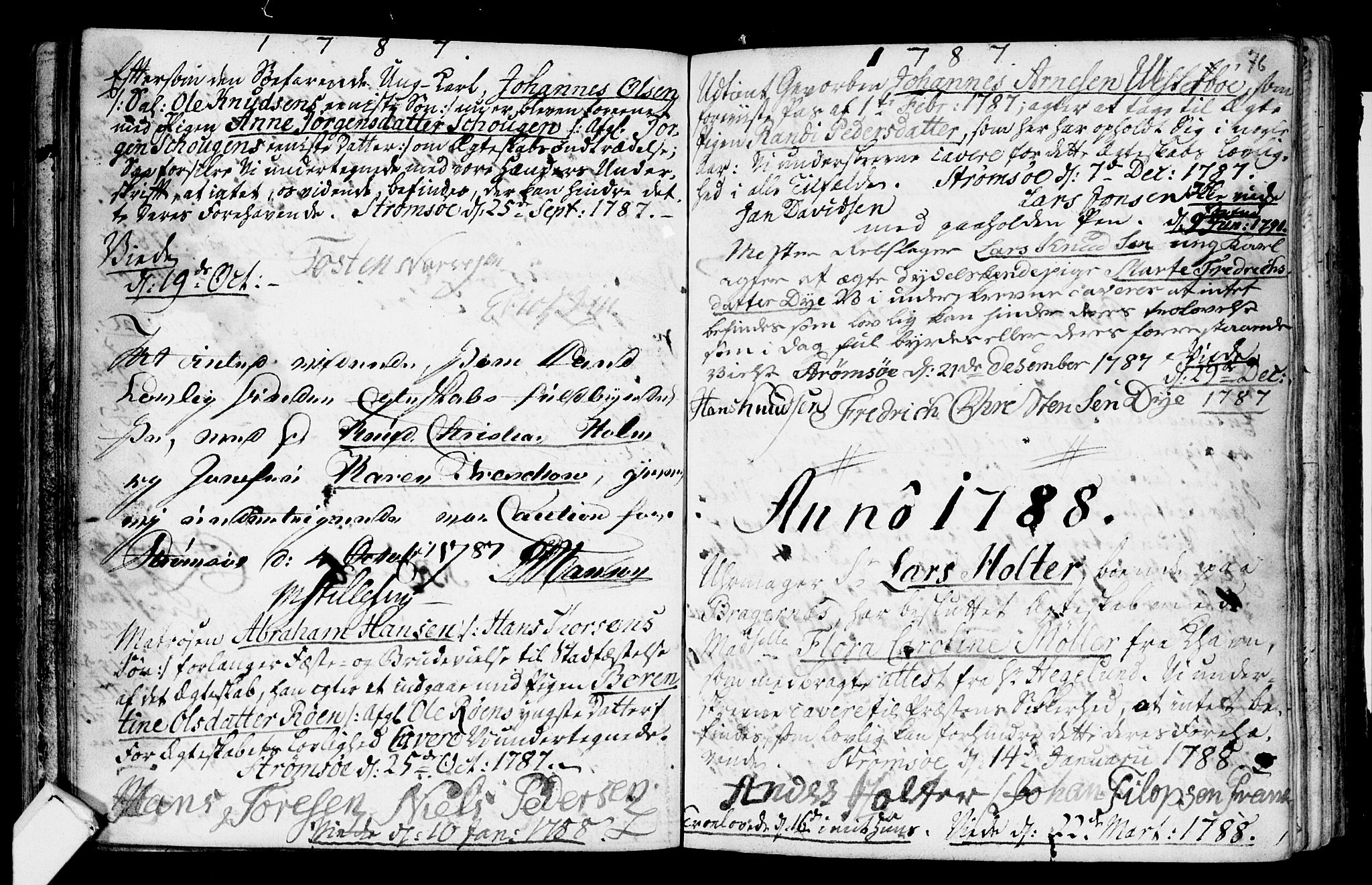 Strømsø kirkebøker, SAKO/A-246/H/Hb/L0001: Best man's statements no. 1, 1752-1815, p. 76
