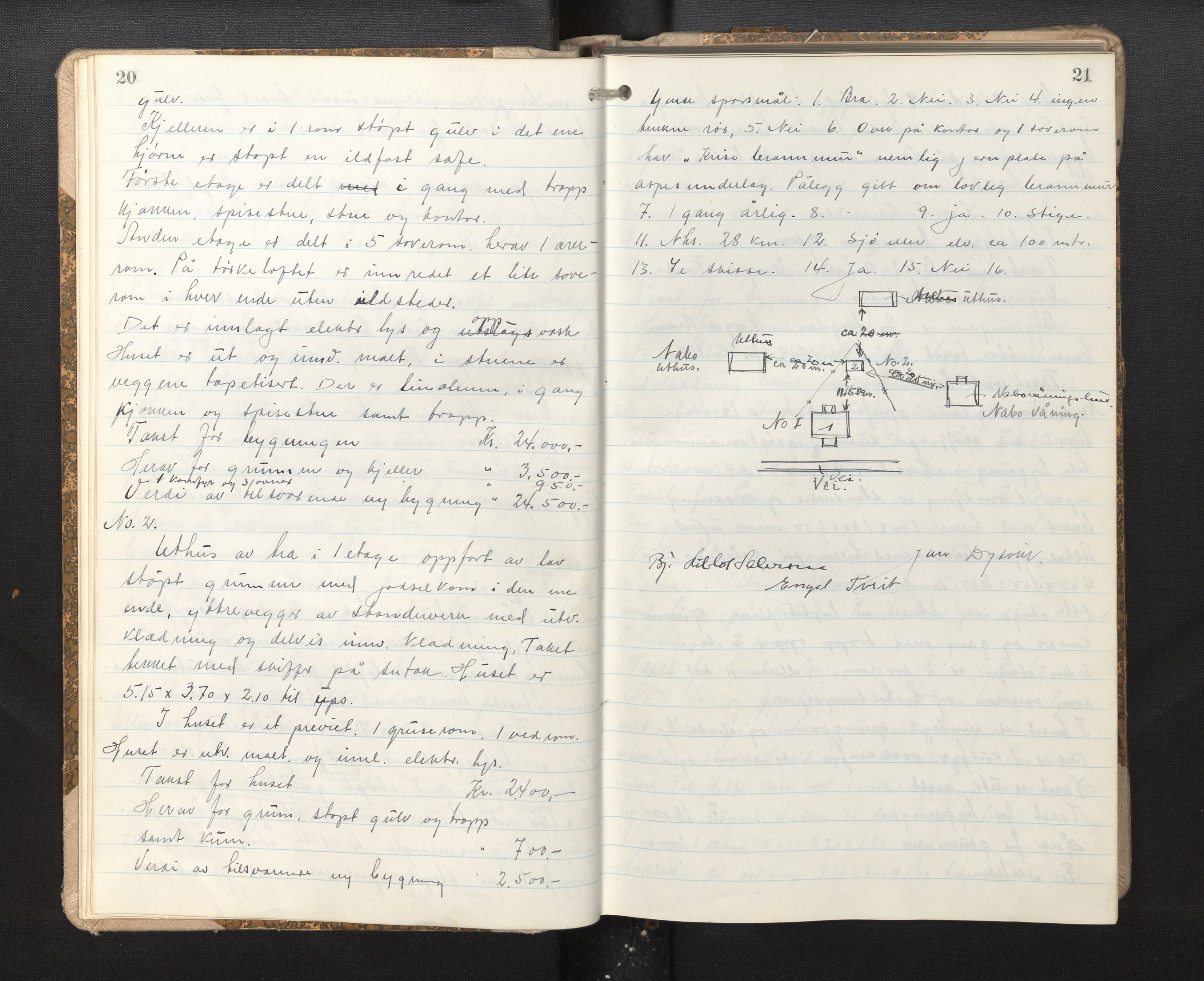 Lensmannen i Strandebarm, AV/SAB-A-35101/0012/L0003: Branntakstprotokoll, 1943-1955, p. 20-21