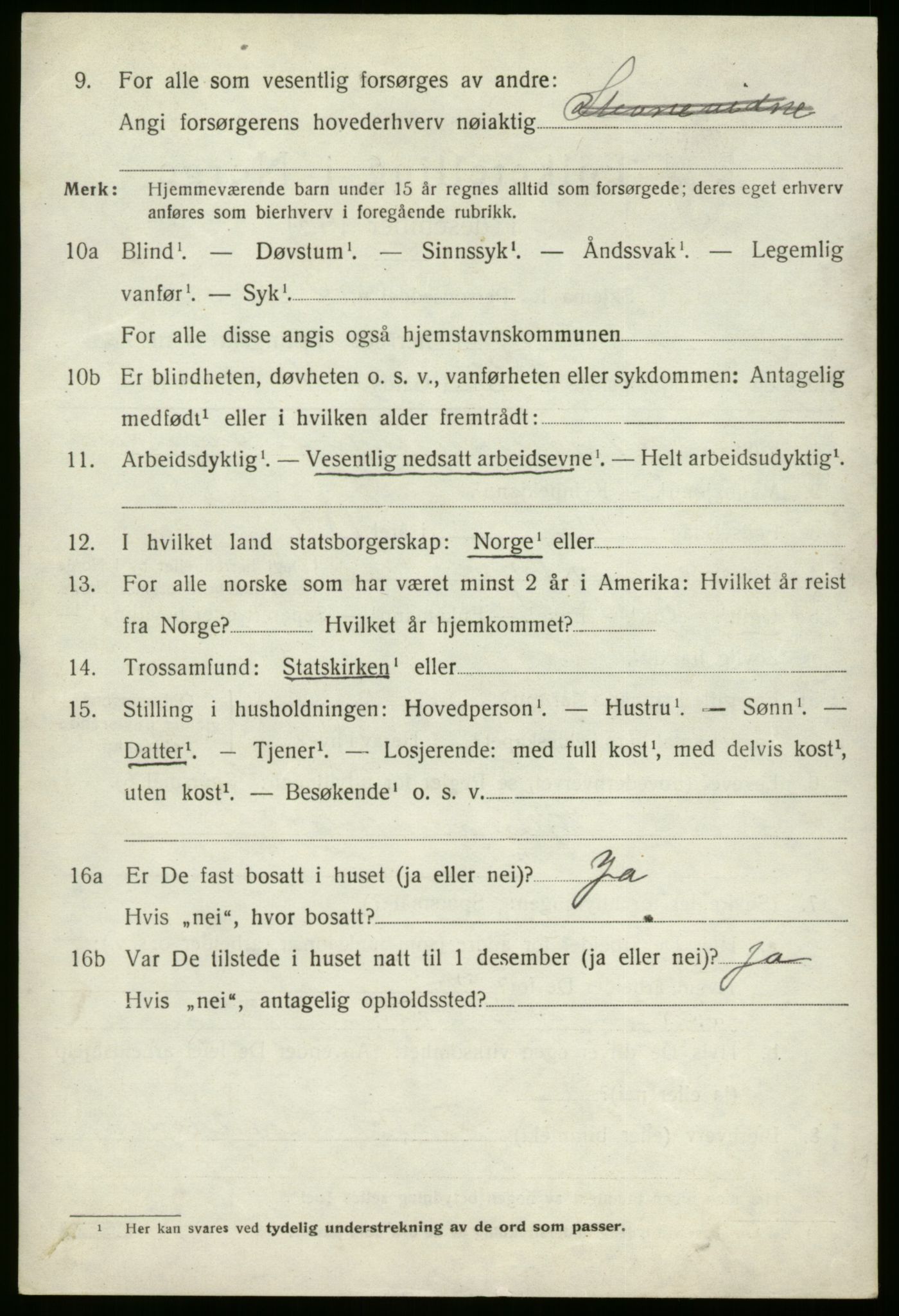 SAB, 1920 census for Stryn, 1920, p. 5197