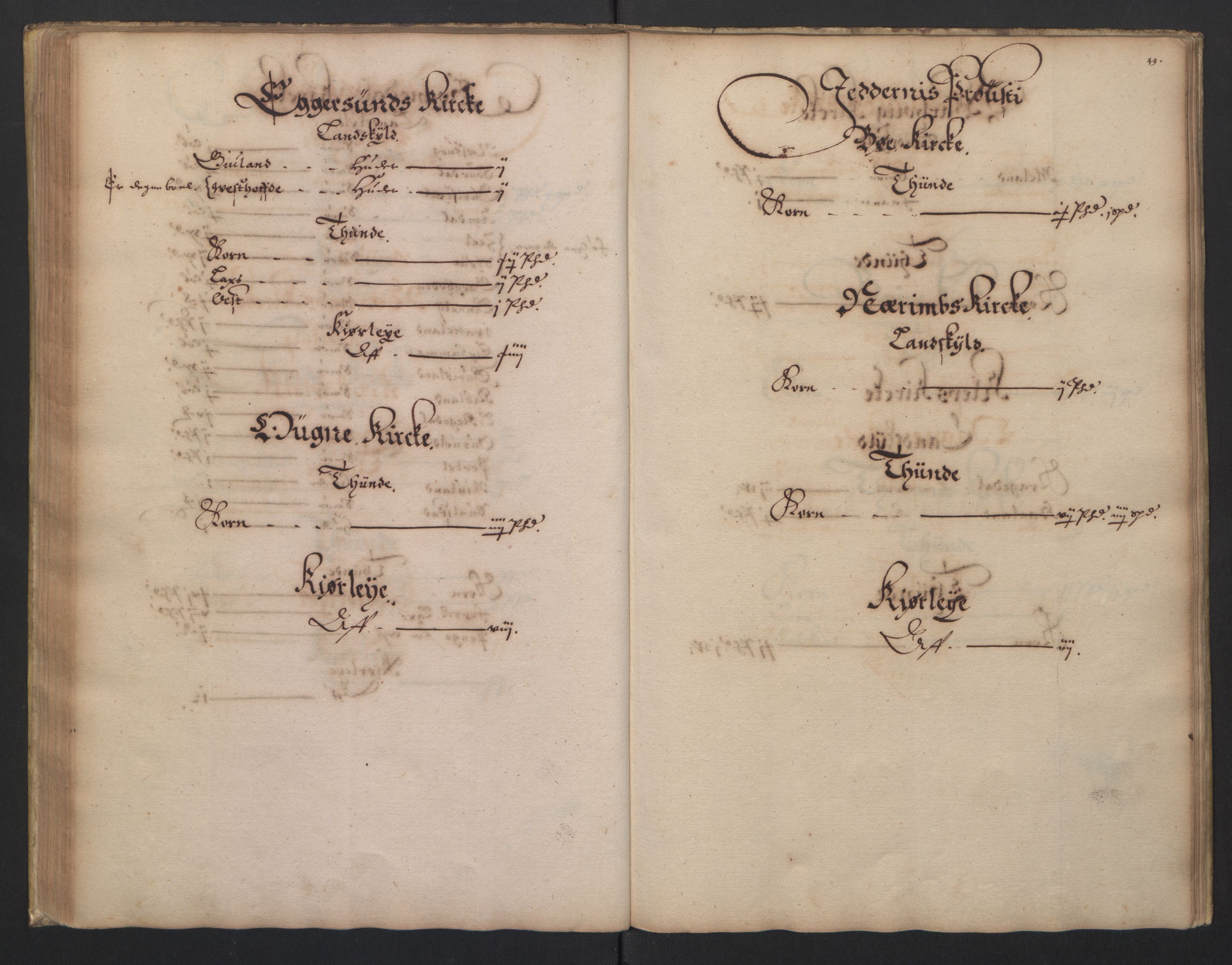 Rentekammeret inntil 1814, Realistisk ordnet avdeling, AV/RA-EA-4070/L/L0023/0003: Stavanger lagdømme: / [C]: Jordebok over bispens samt kannikenes, prestenes, kirkenes og hospitalets inntekter., 1661, p. 48b-49a