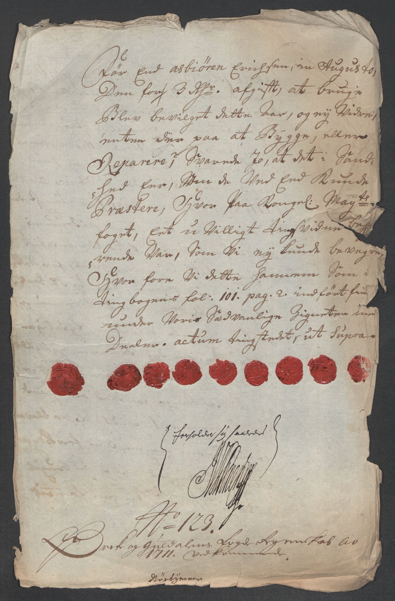 Rentekammeret inntil 1814, Reviderte regnskaper, Fogderegnskap, RA/EA-4092/R60/L3962: Fogderegnskap Orkdal og Gauldal, 1711, p. 350