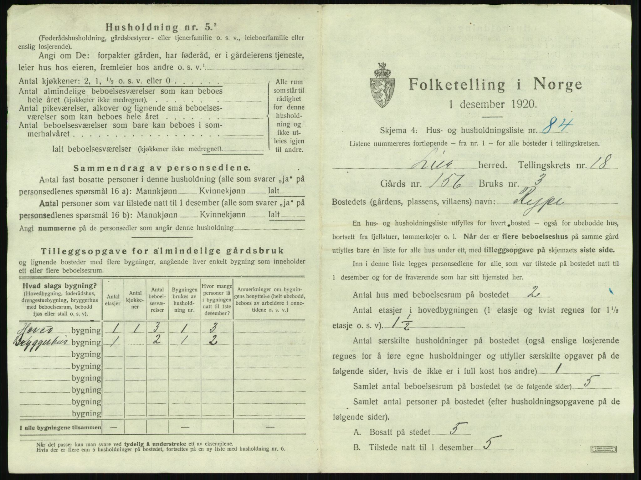 SAKO, 1920 census for Lier, 1920, p. 3220