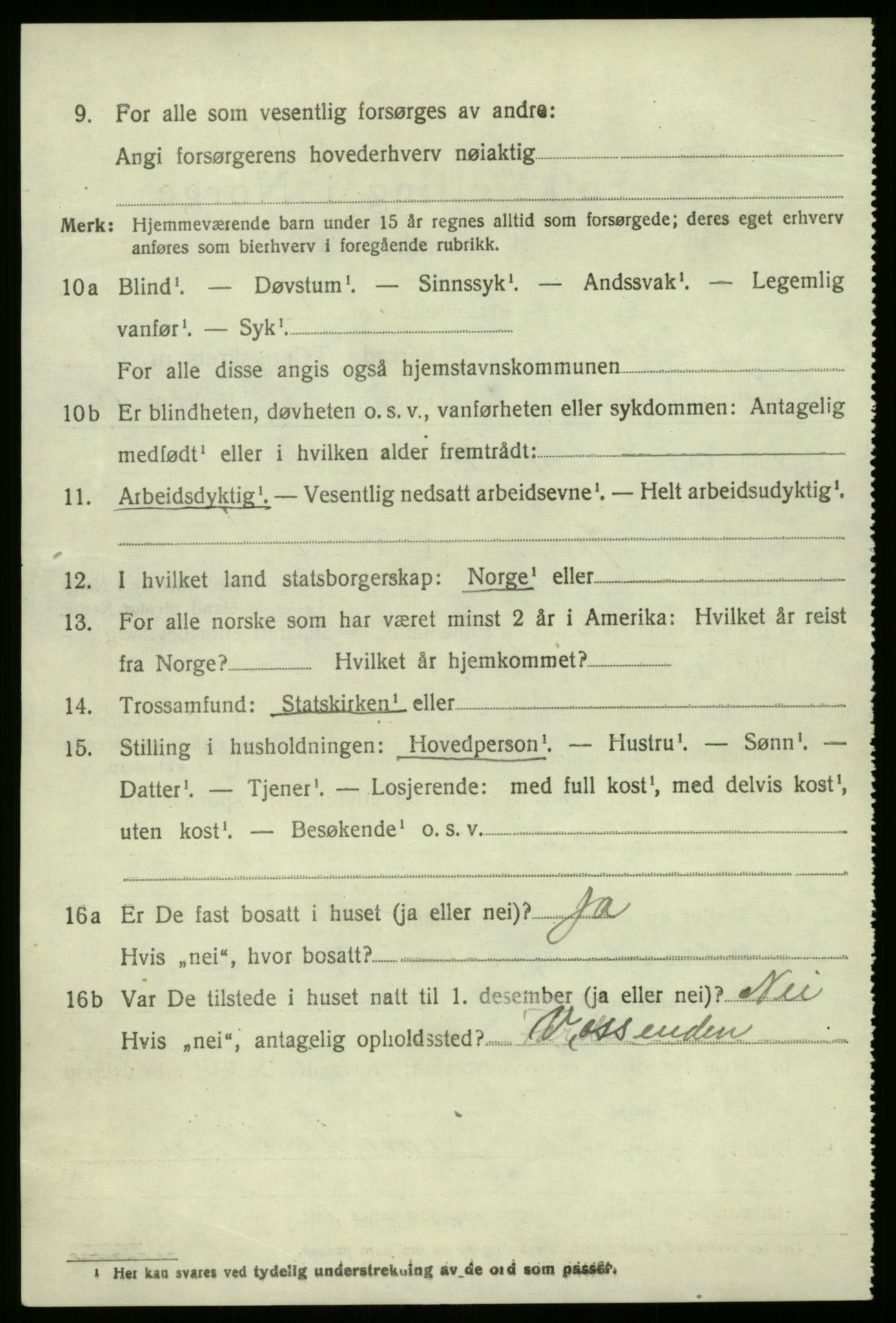 SAB, 1920 census for Jølster, 1920, p. 4011