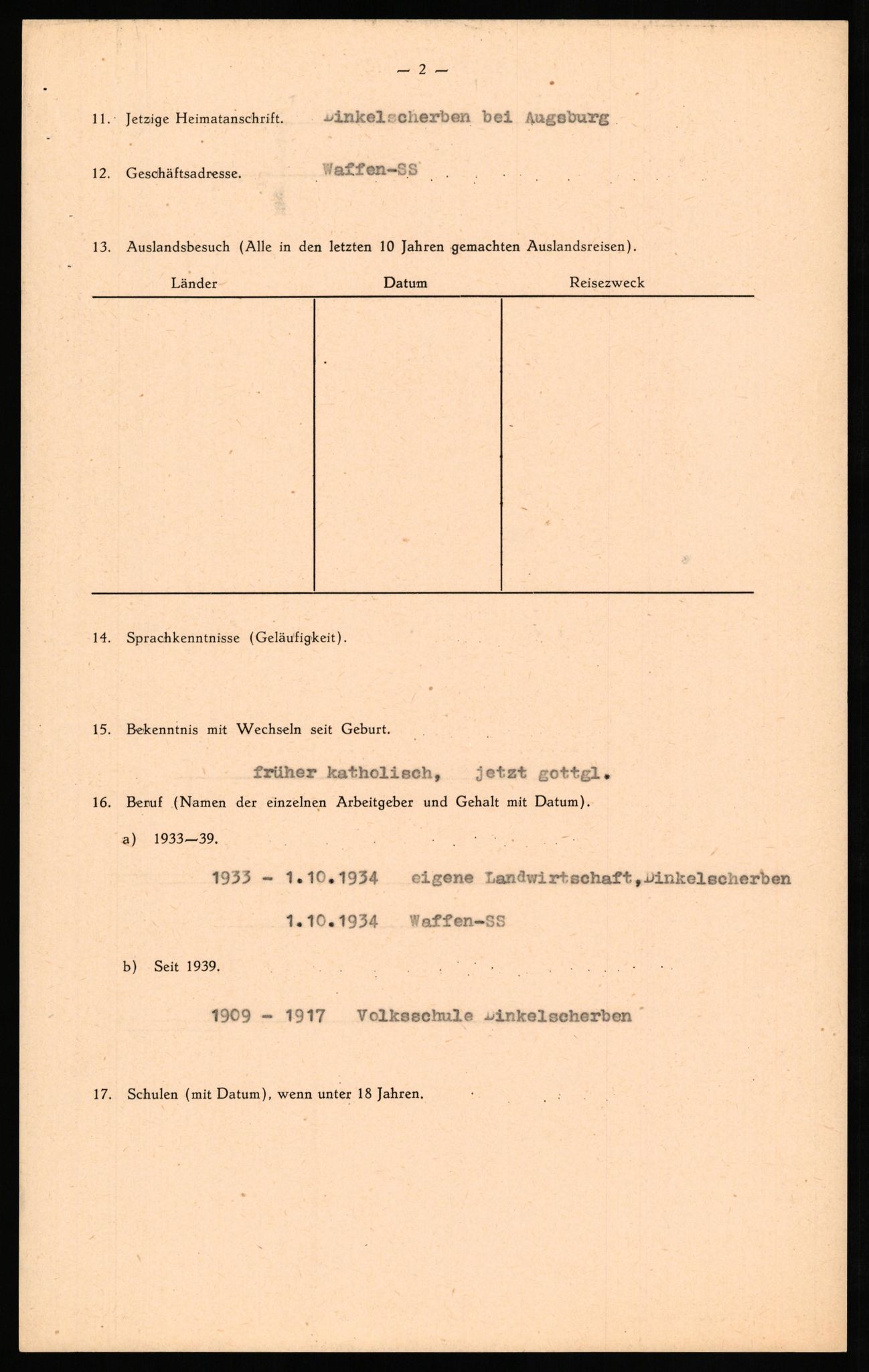 Forsvaret, Forsvarets overkommando II, AV/RA-RAFA-3915/D/Db/L0027: CI Questionaires. Tyske okkupasjonsstyrker i Norge. Tyskere., 1945-1946, p. 197