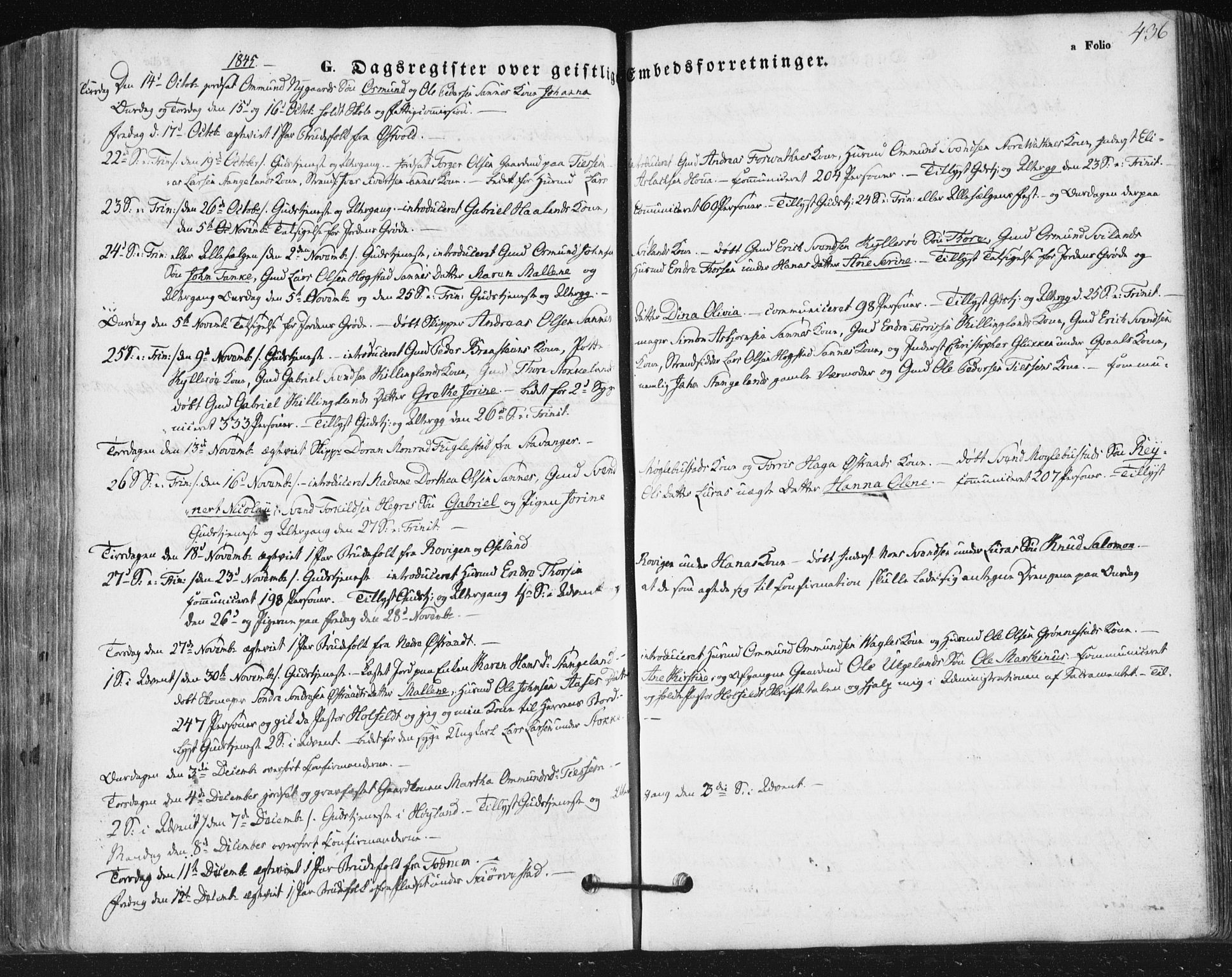 Høyland sokneprestkontor, SAST/A-101799/001/30BA/L0008: Parish register (official) no. A 8, 1841-1856, p. 436
