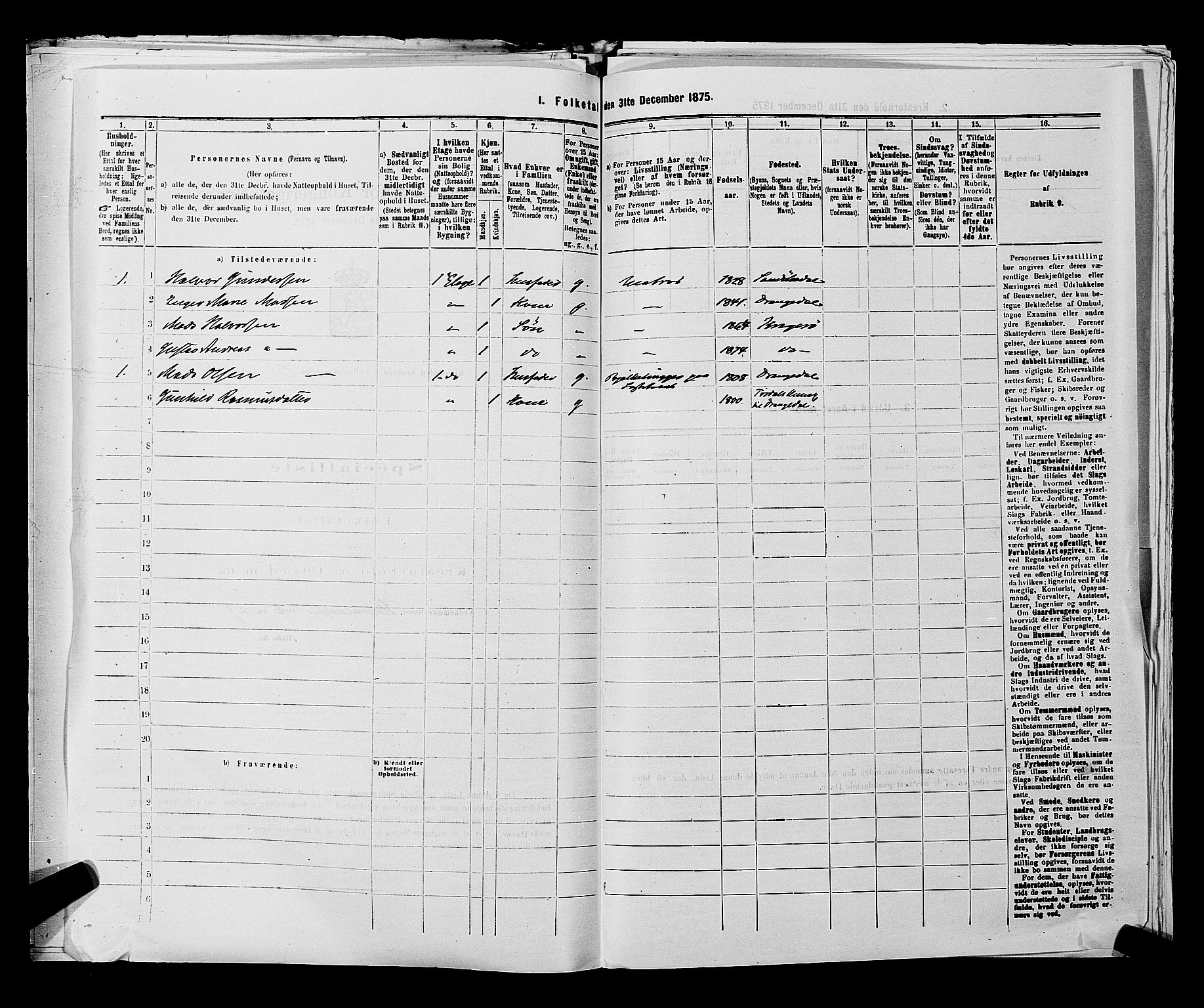 SAKO, 1875 census for 0801P Kragerø, 1875, p. 1066