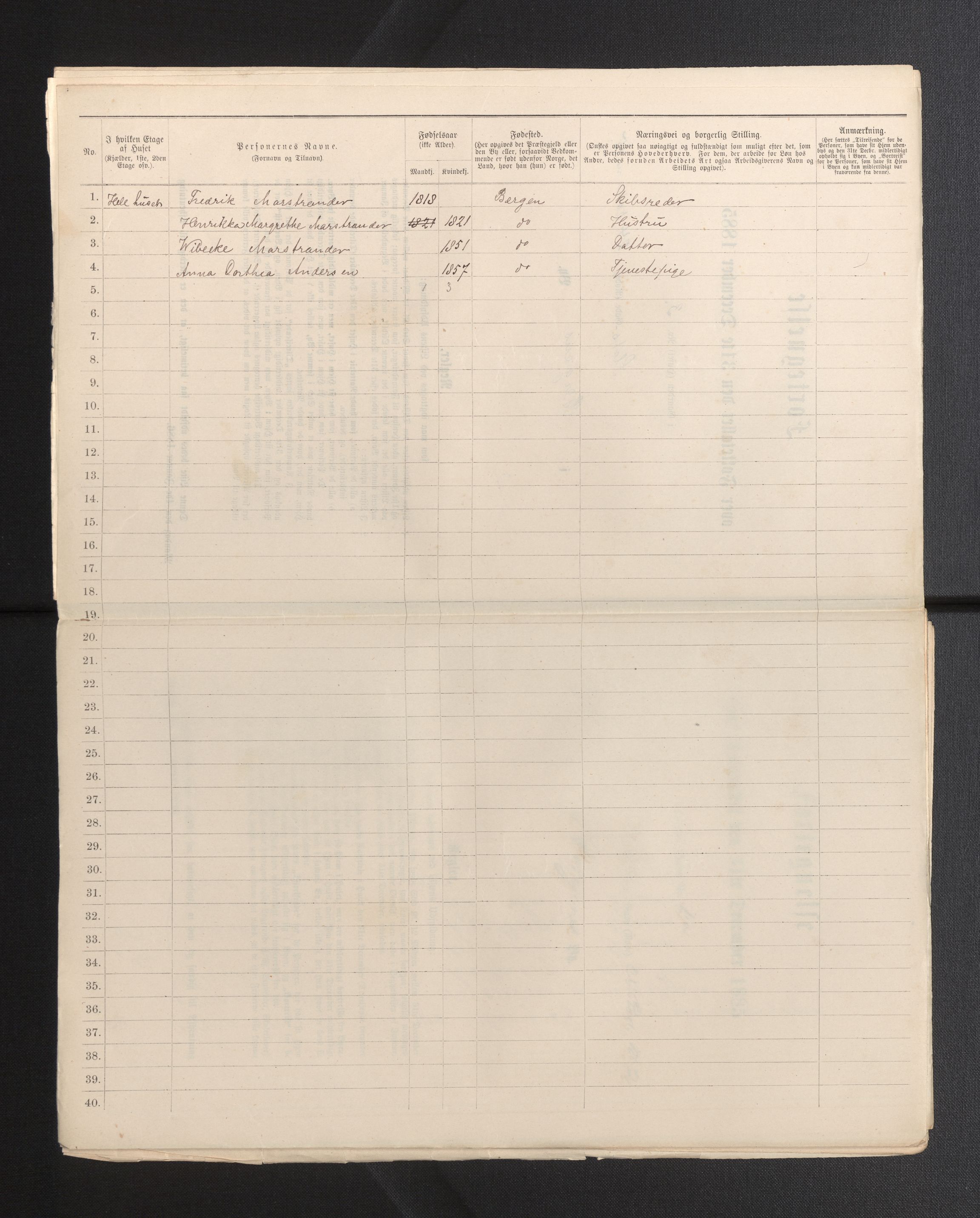 SAB, 1885 census for 1301 Bergen, 1885, p. 6057