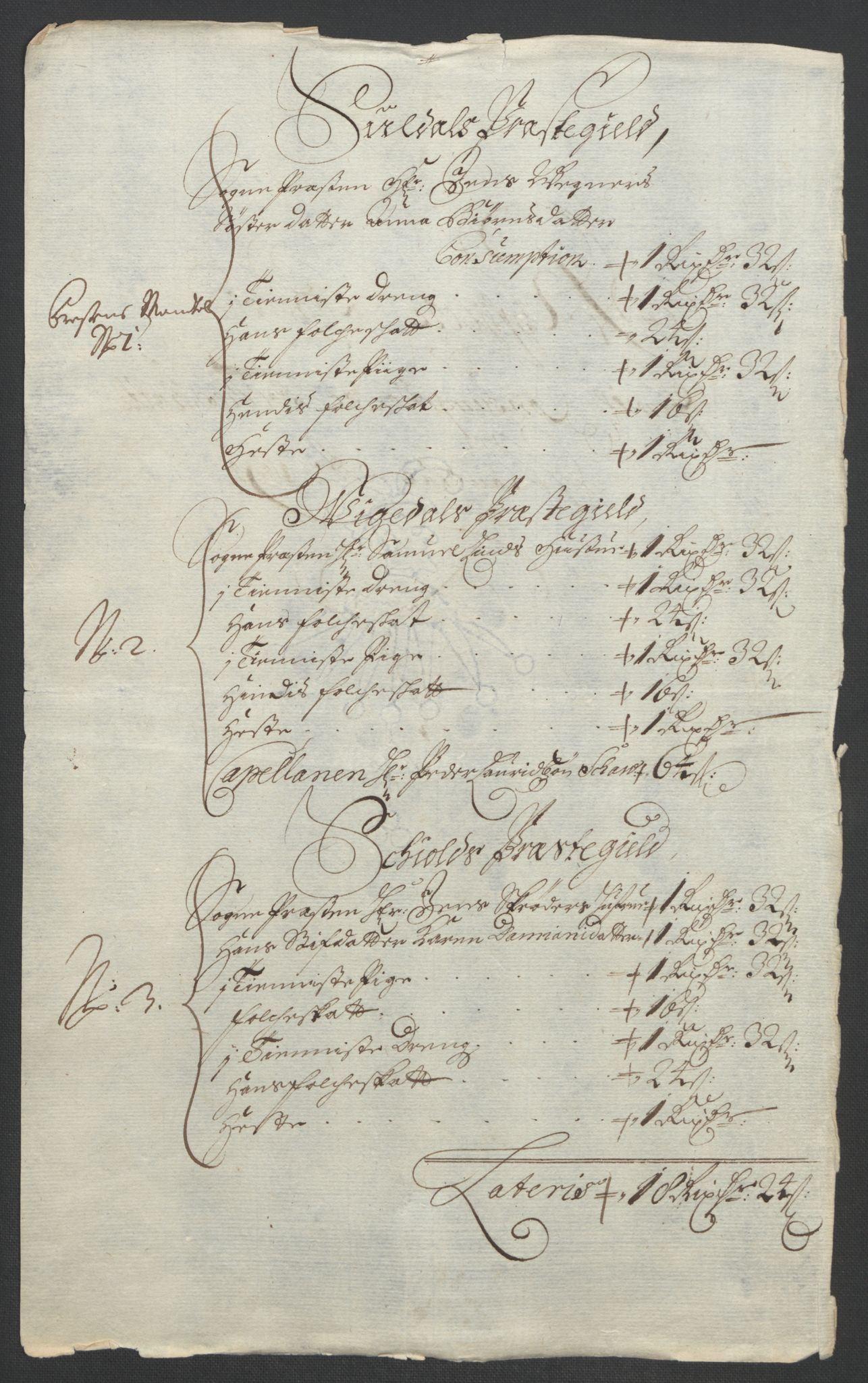 Rentekammeret inntil 1814, Reviderte regnskaper, Fogderegnskap, RA/EA-4092/R47/L2857: Fogderegnskap Ryfylke, 1694-1696, p. 22