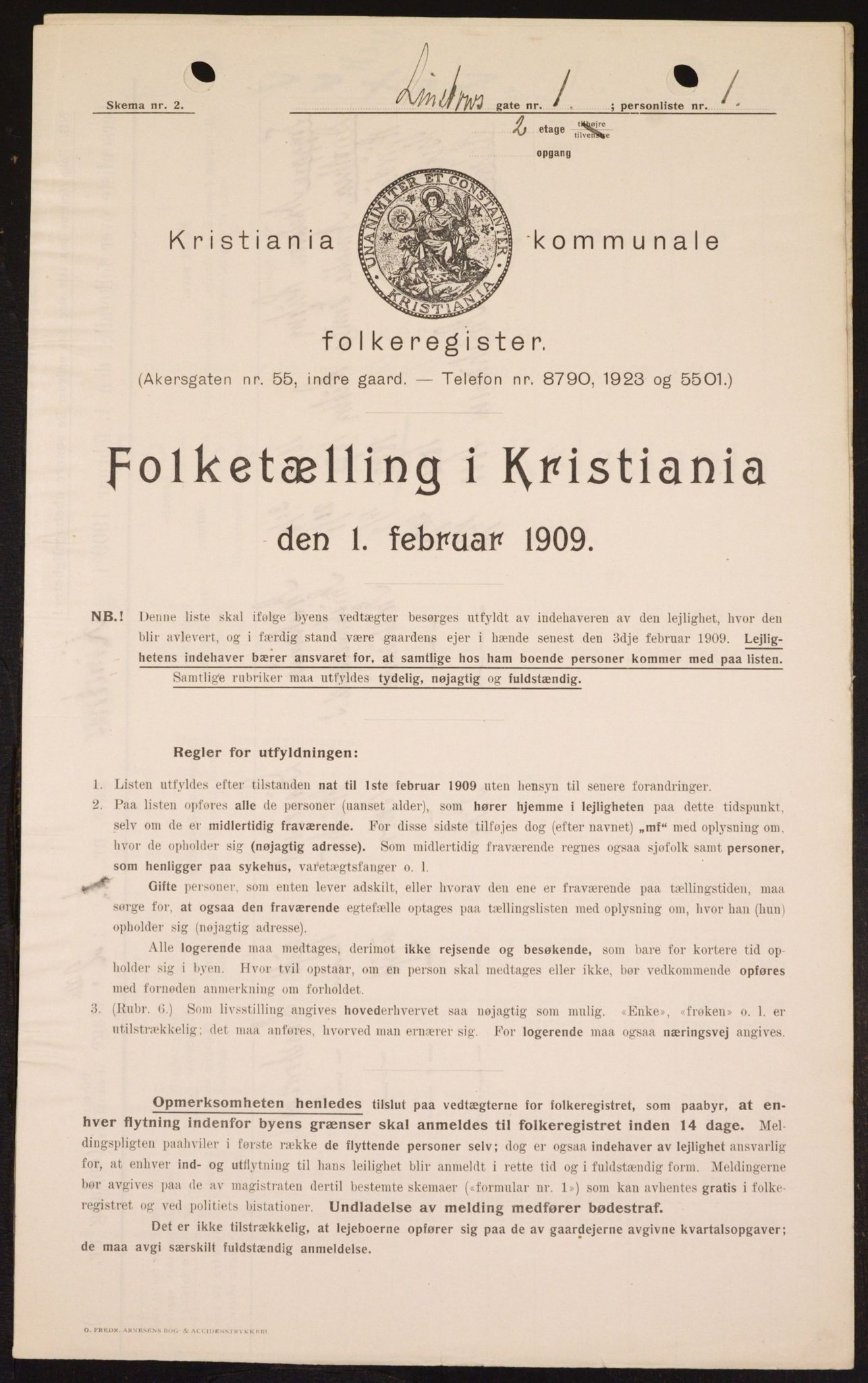 OBA, Municipal Census 1909 for Kristiania, 1909, p. 52602