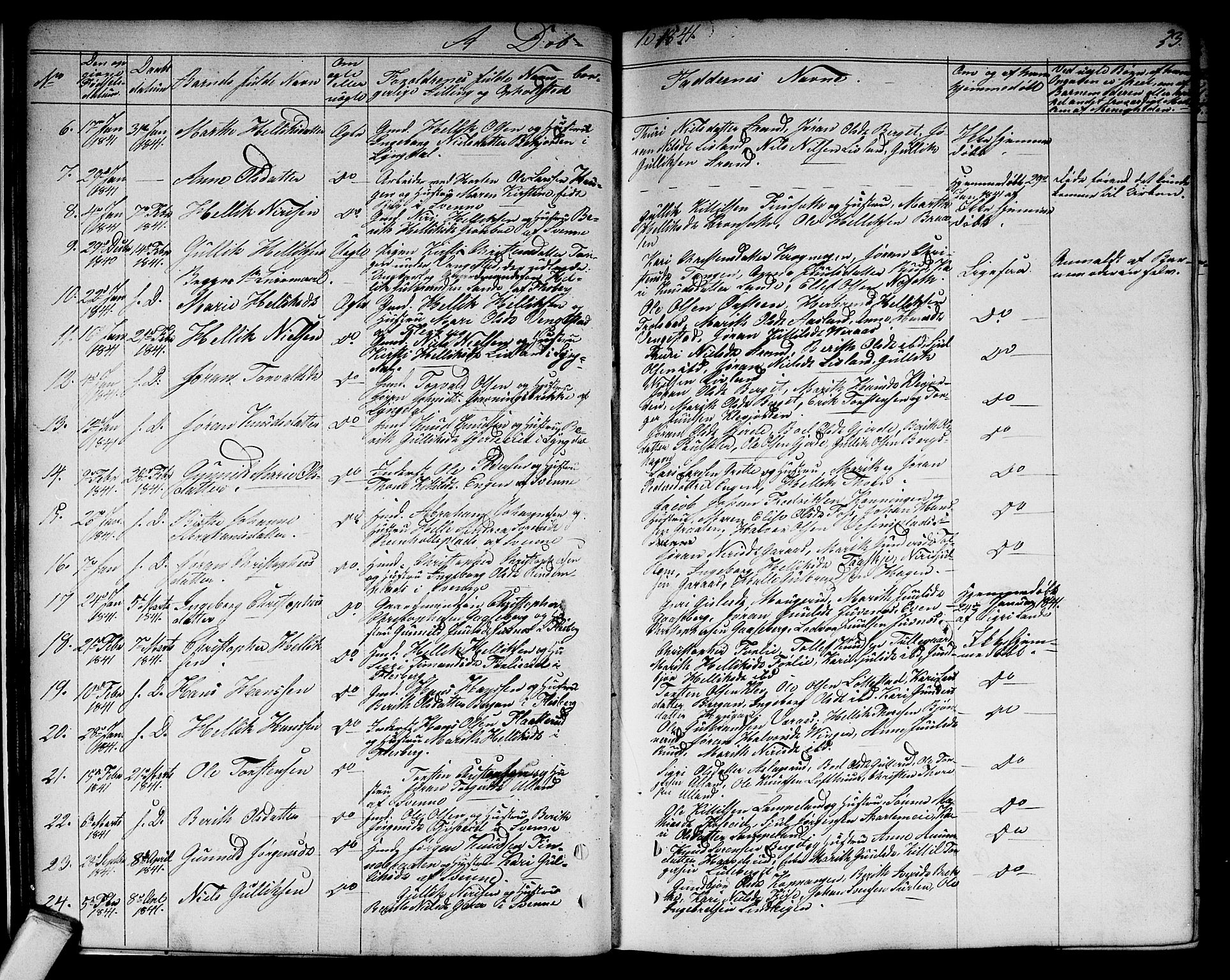 Flesberg kirkebøker, AV/SAKO-A-18/G/Ga/L0002: Parish register (copy) no. I 2, 1834-1860, p. 23
