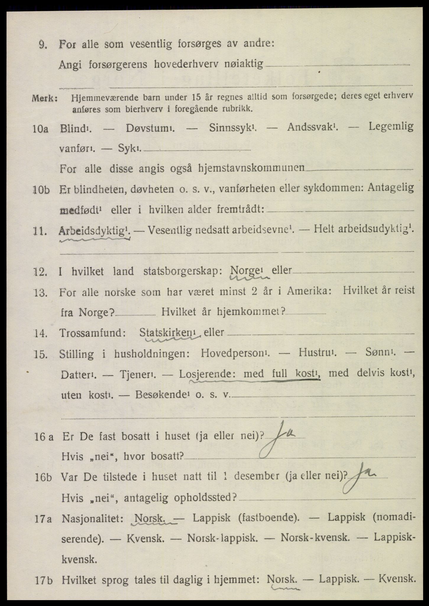 SAT, 1920 census for Sparbu, 1920, p. 4786