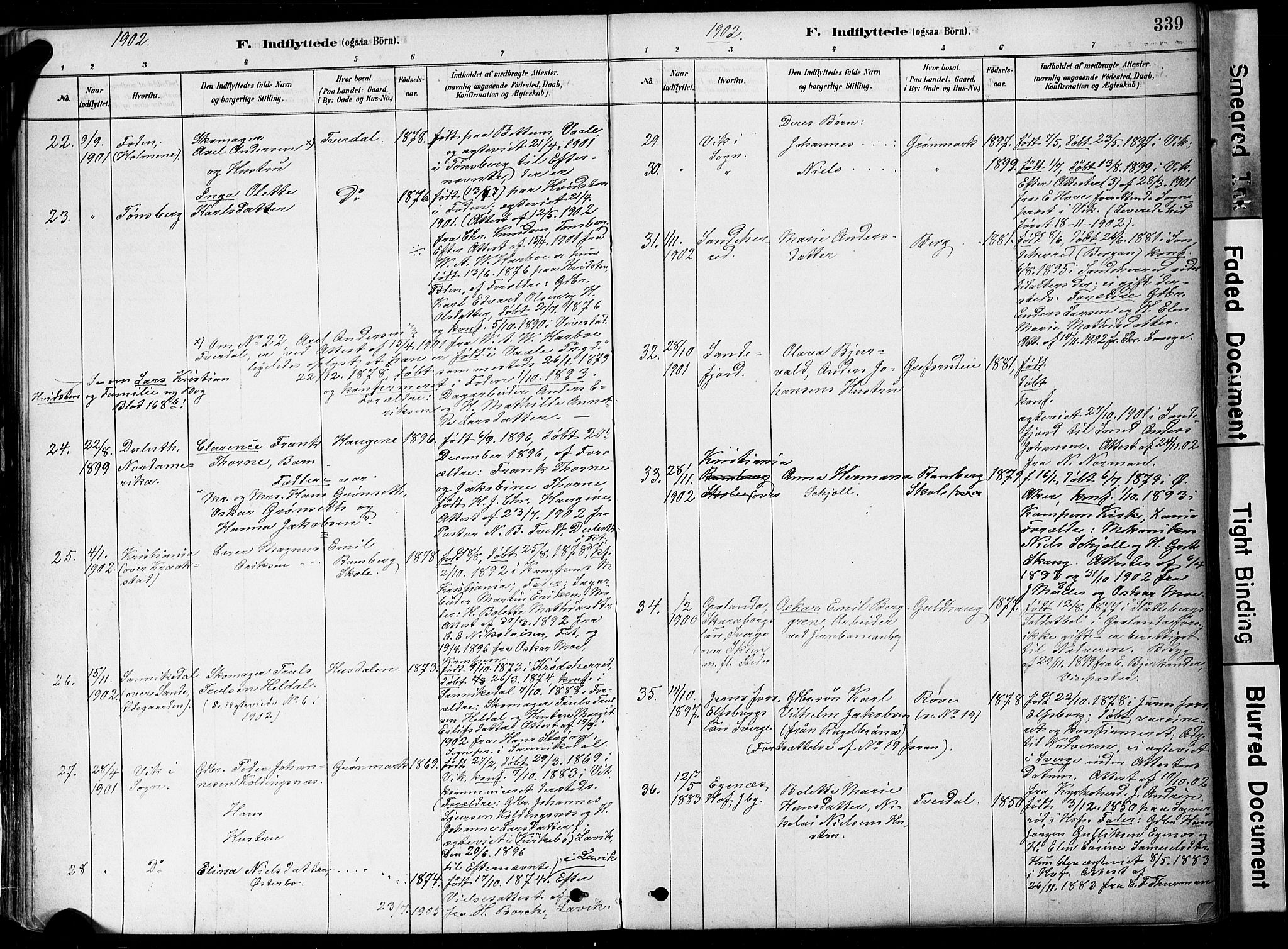 Botne kirkebøker, AV/SAKO-A-340/F/Fa/L0007: Parish register (official) no. I 7, 1878-1910, p. 339